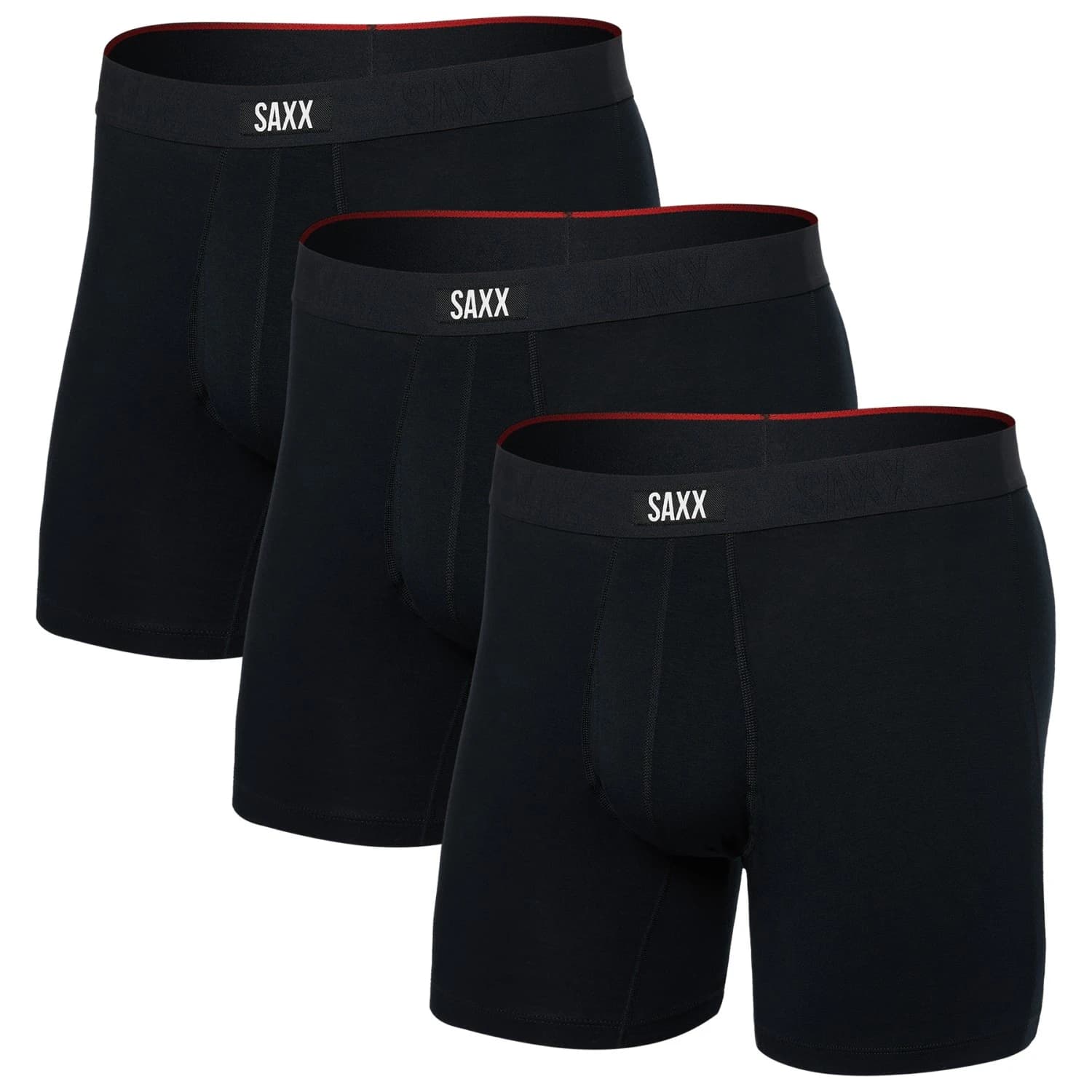 Мъжко синтетично термобельо Saxx Vibe Xtra Boxer Brief Fly 3-Pack Synthetic base layer - Black