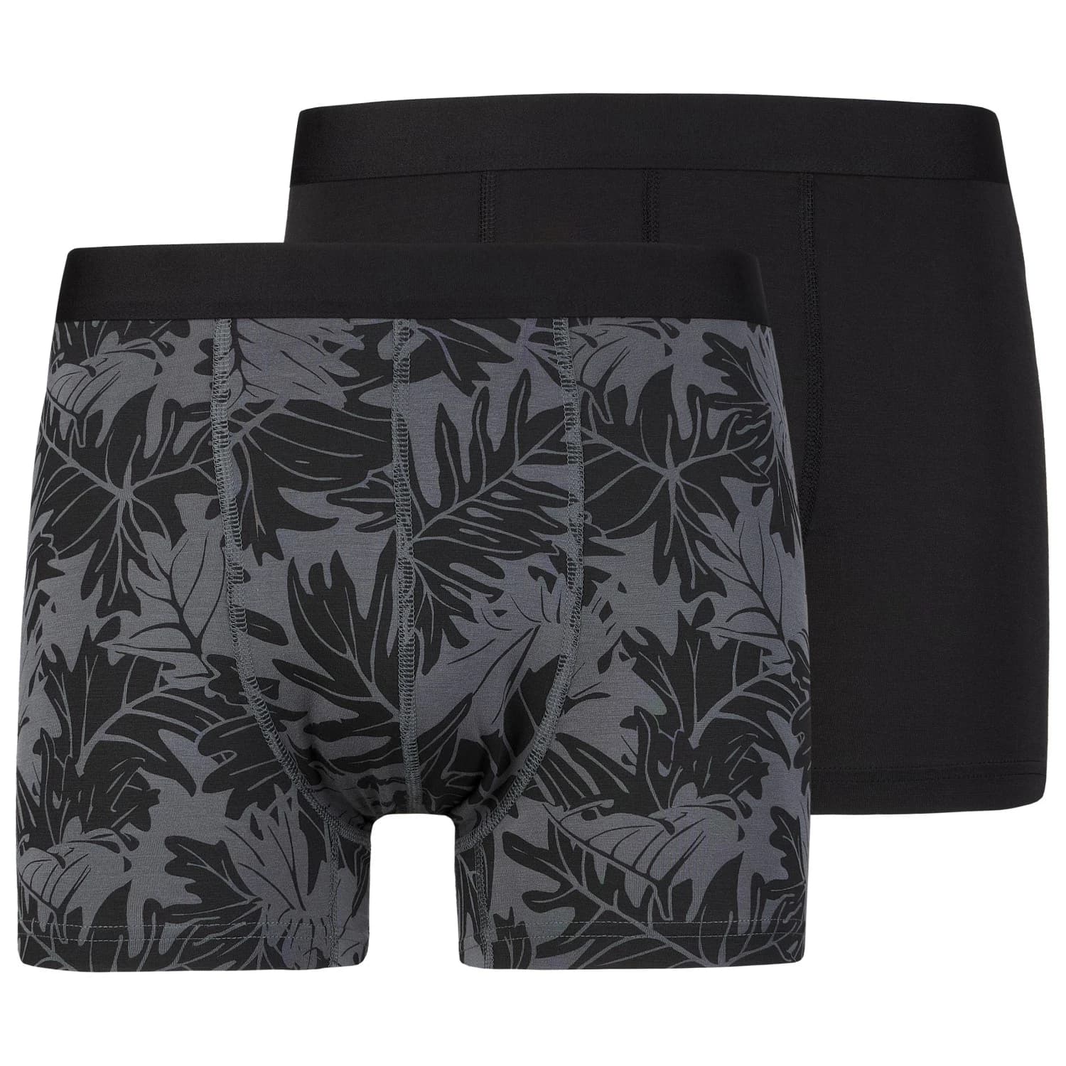 Мъжко синтетично термобельо Stoic TrosaSt. Boxer 2-Pack Boxer shorts - Ink Grey Aop / Black