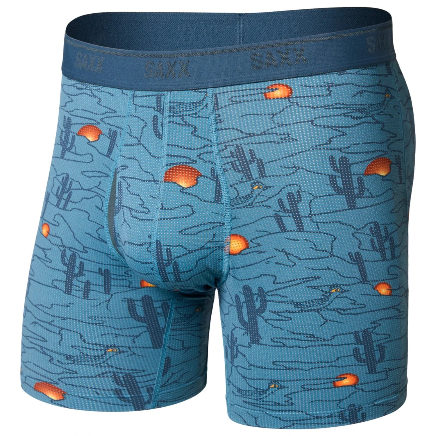 Мъжко синтетично термобельо Saxx Quest Quick-Dry Mesh Boxer Brief Fly Synthetic base layer - Canyonlands / Washed Blue