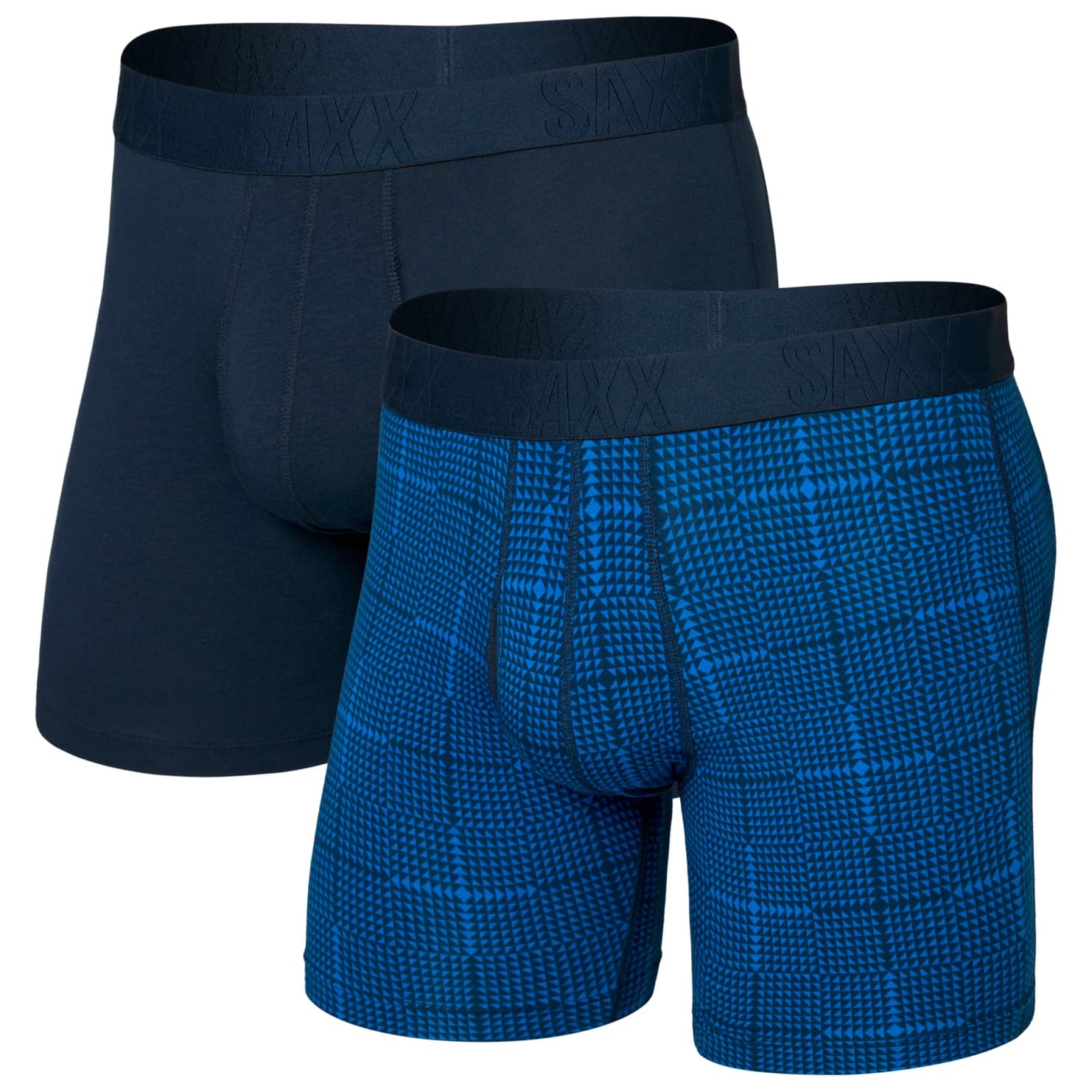 Мъжко синтетично термобельо Saxx Droptemp Cooling Cotton Boxer Brief Fly 2-Pack Synthetic base layer - Rad Plaid / Dark Ink