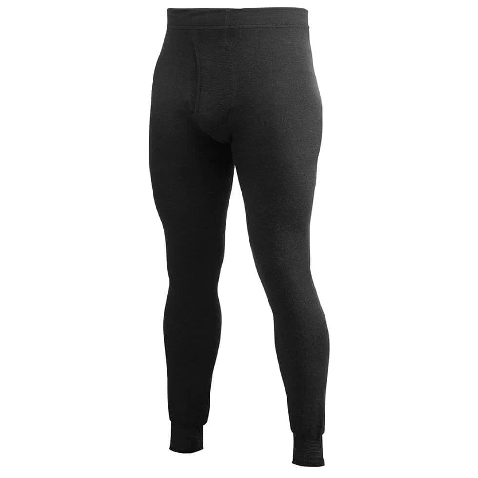Мъжко мериносово термобельо Woolpower Long Johns With Fly 200 Merino base layer - Black
