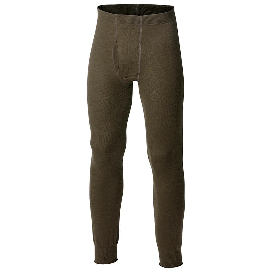 Мъжко мериносово термобельо Woolpower Long Johns With Fly 400 Merino base layer - Pine Green