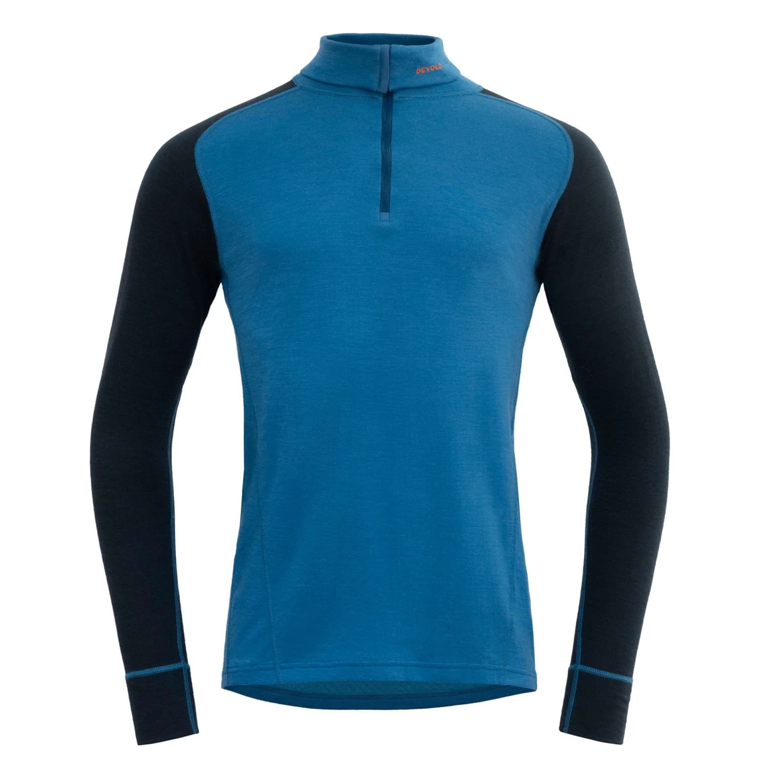 Мъжко мериносово термобельо Devold Duo Active Zip Neck Merino base layer - Blue / Ink