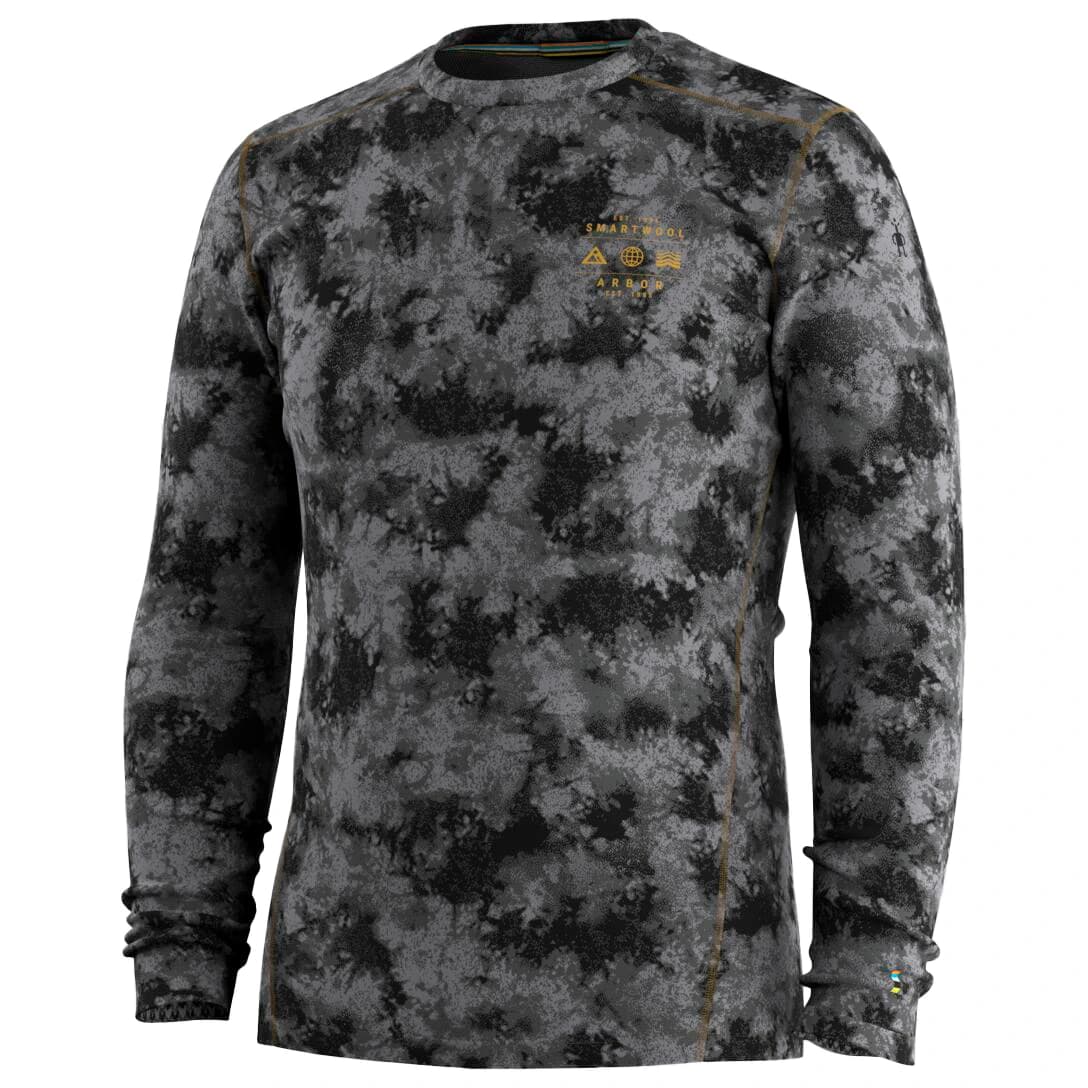 Мериносово термобельо Smartwool Merino 250 Baselayer Crew Boxed Merino base layer - Black Tie Dye / Honey Gold