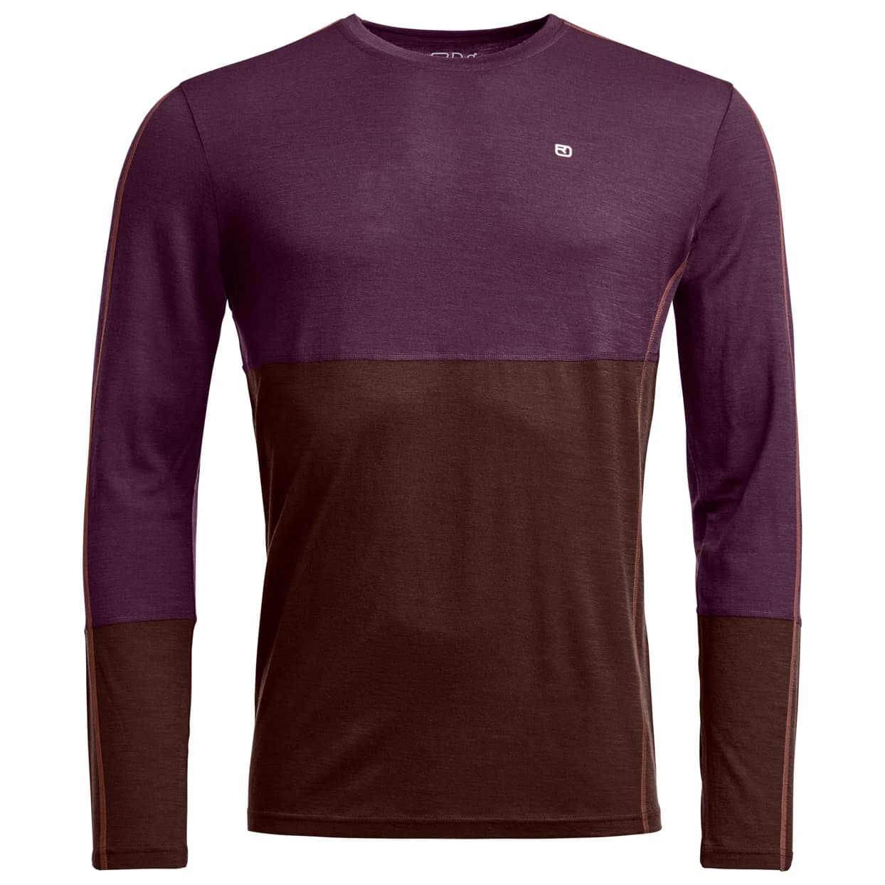 Мъжко мериносово термобельо Ortovox 185 Rock'N'Wool Long Sleeve Merino base layer - Dark Wild Berry