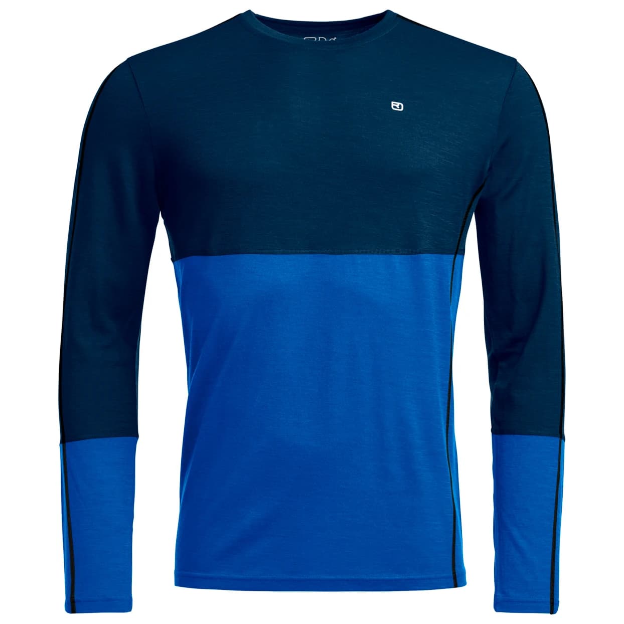 Мъжко мериносово термобельо Ortovox 185 Rock'N'Wool Long Sleeve Merino base layer - Deep Ocean II