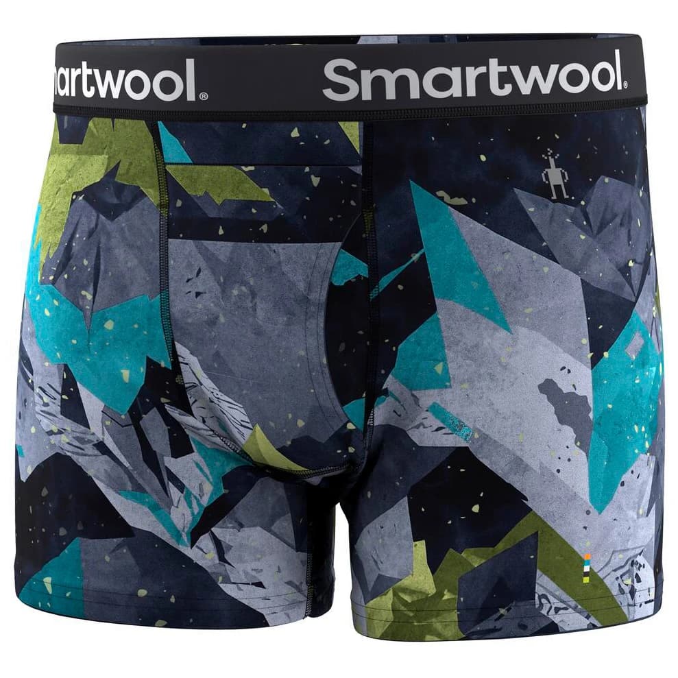 Мъжко мериносово термобельо Smartwool Merino Print Boxer Brief Boxed Merino base layer - Blue Summit Sector