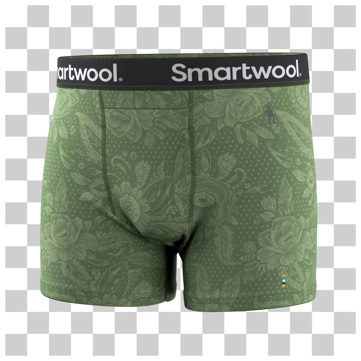 Мъжко мериносово термобельо Smartwool Merino Print Boxer Brief Boxed Merino base layer - Fern Rustic Floral