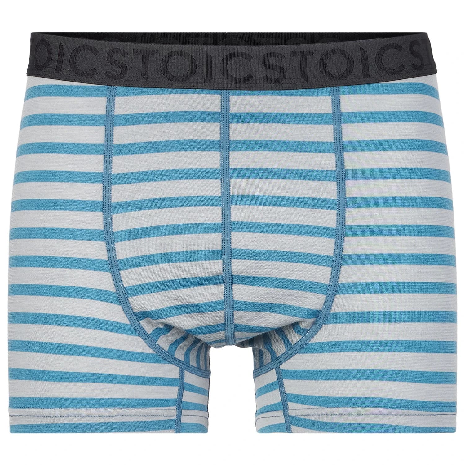 Мъжко мериносово термобельо Stoic Merino150 AlsenSt. Boxer Merino base layer - Iron Grey / Summer Blue Striped