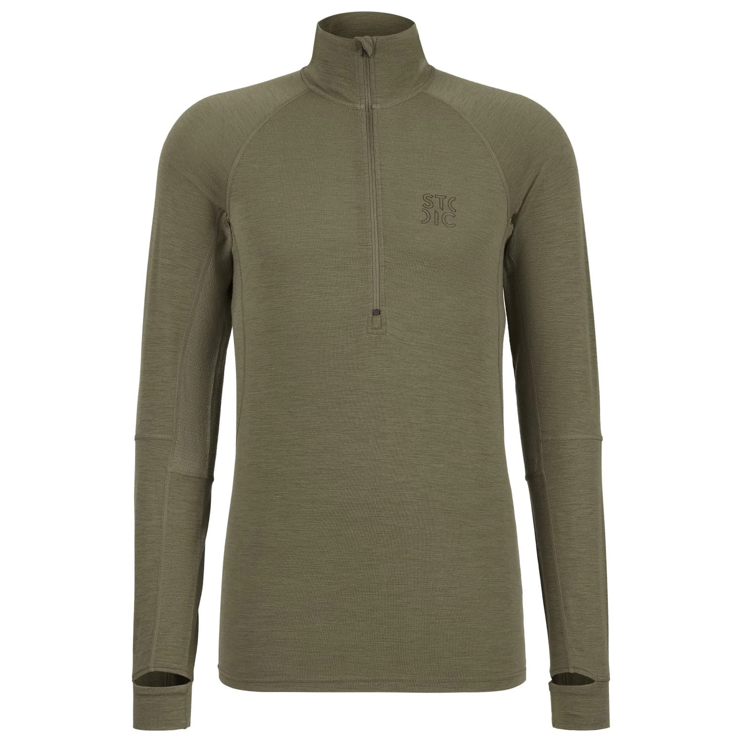 Мъжка мериносова блуза Stoic MerinoMesh150 SadjemSt. L/S Half Zip Merino base layer - Olive Green
