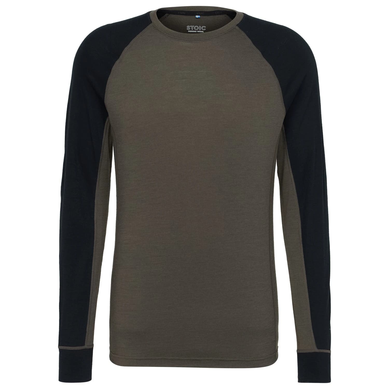 Мъжко мериносово термобельо Stoic Merino180 BengtSt. L/S Merino base layer - Dark Olive / Black
