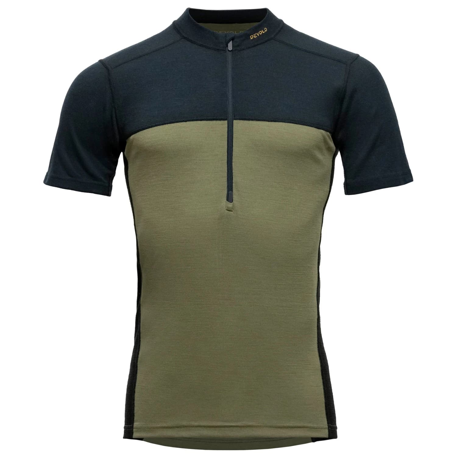 Мъжко мериносово термобельо Devold Lauparen Merino 190 Zip Tee Merino base layer - Ink / Lichen / Black