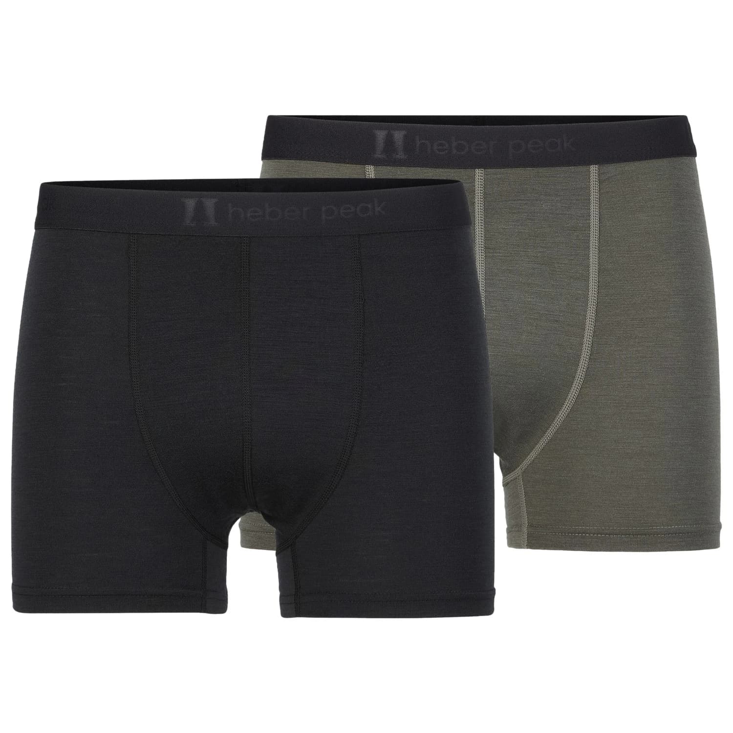 Мъжко мериносово термобельо Heber Peak MerinoMix165 PineconeHe. Boxer 2-Pack Merino base layer - Black / Olive Nights