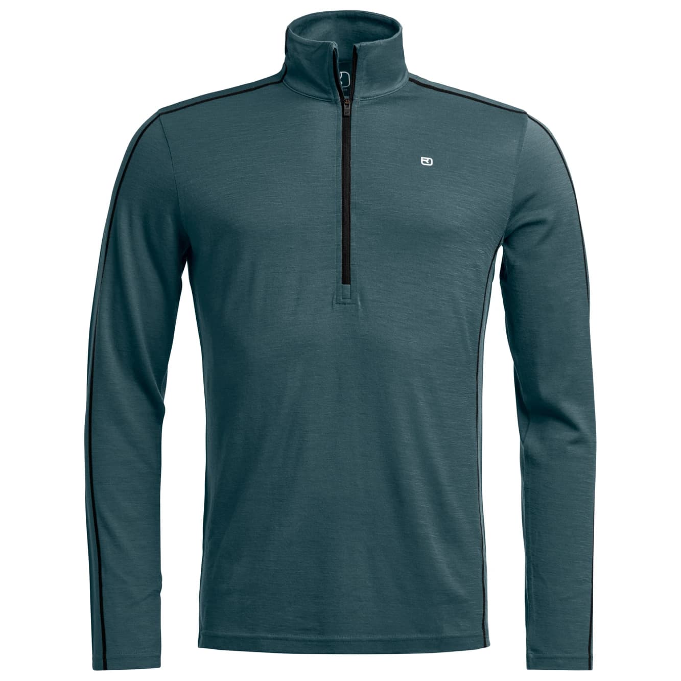 Мъжко мериносово термобельо Ortovox 185 Rock'N'Wool Zip Neck Merino base layer - Dark Arctic Grey