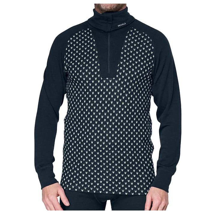 Мериносово термобельо Devold Signature Merino 230 Zip Merino shirt - Ink / Offwhite
