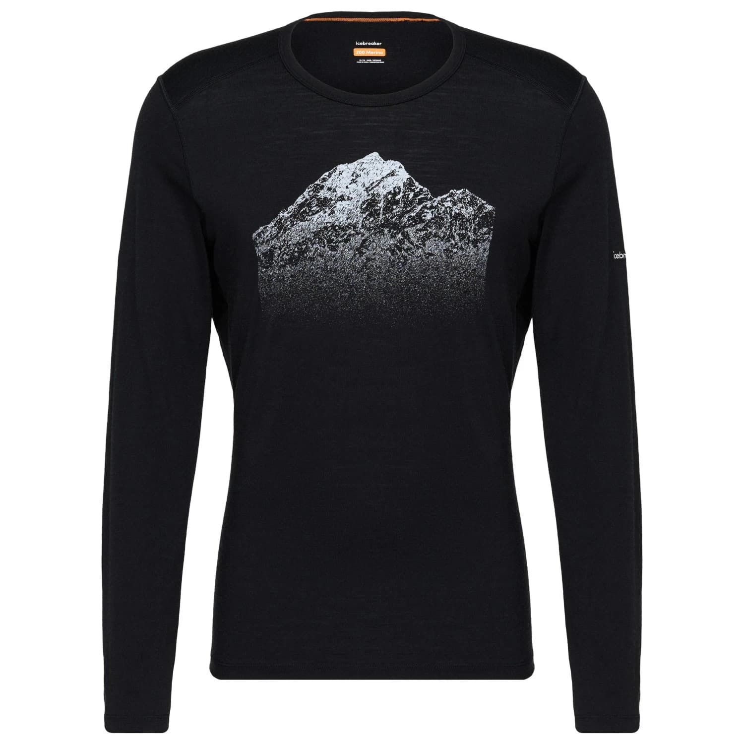 Мериносово термобельо Icebreaker Merino 200 Oasis L/S Crewe Rising Light Merino base layer - Black