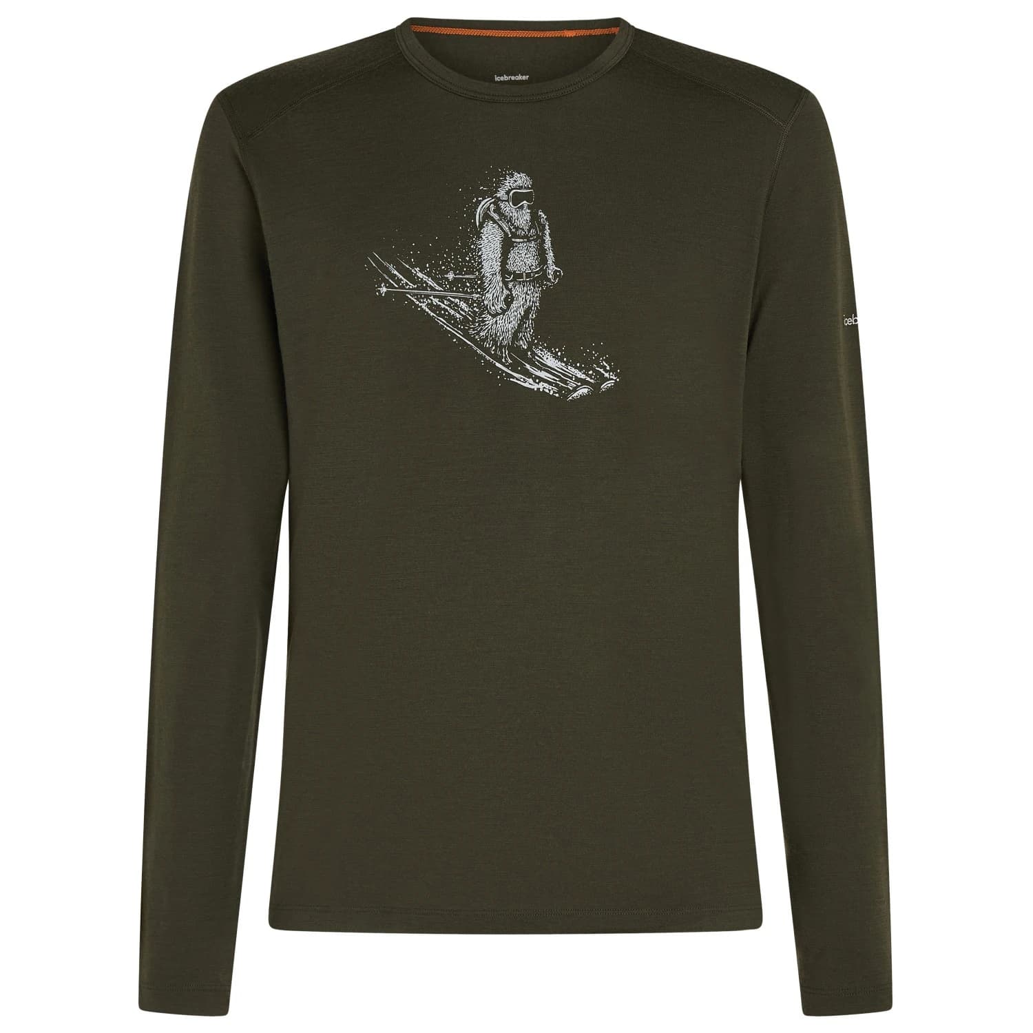 Мъжко мериносово термобельо Icebreaker Merino 200 Oasis L/S Crewe Skiing Yeti Merino base layer - Dark Loden
