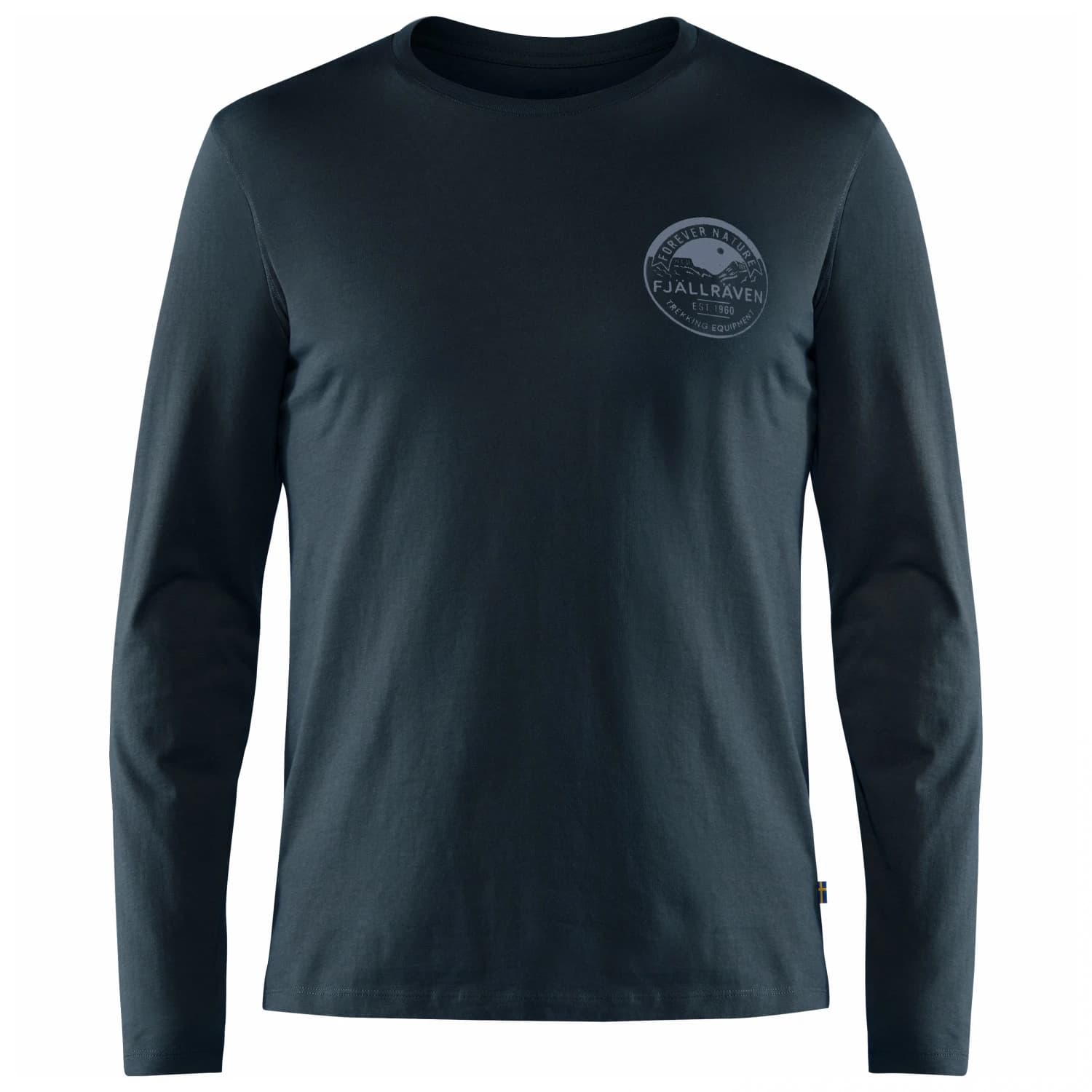 Мъжка блуза с дълъг ръкав Fjällräven Forever Nature Badge L/S T-Shirt Longsleeve - Dark Navy