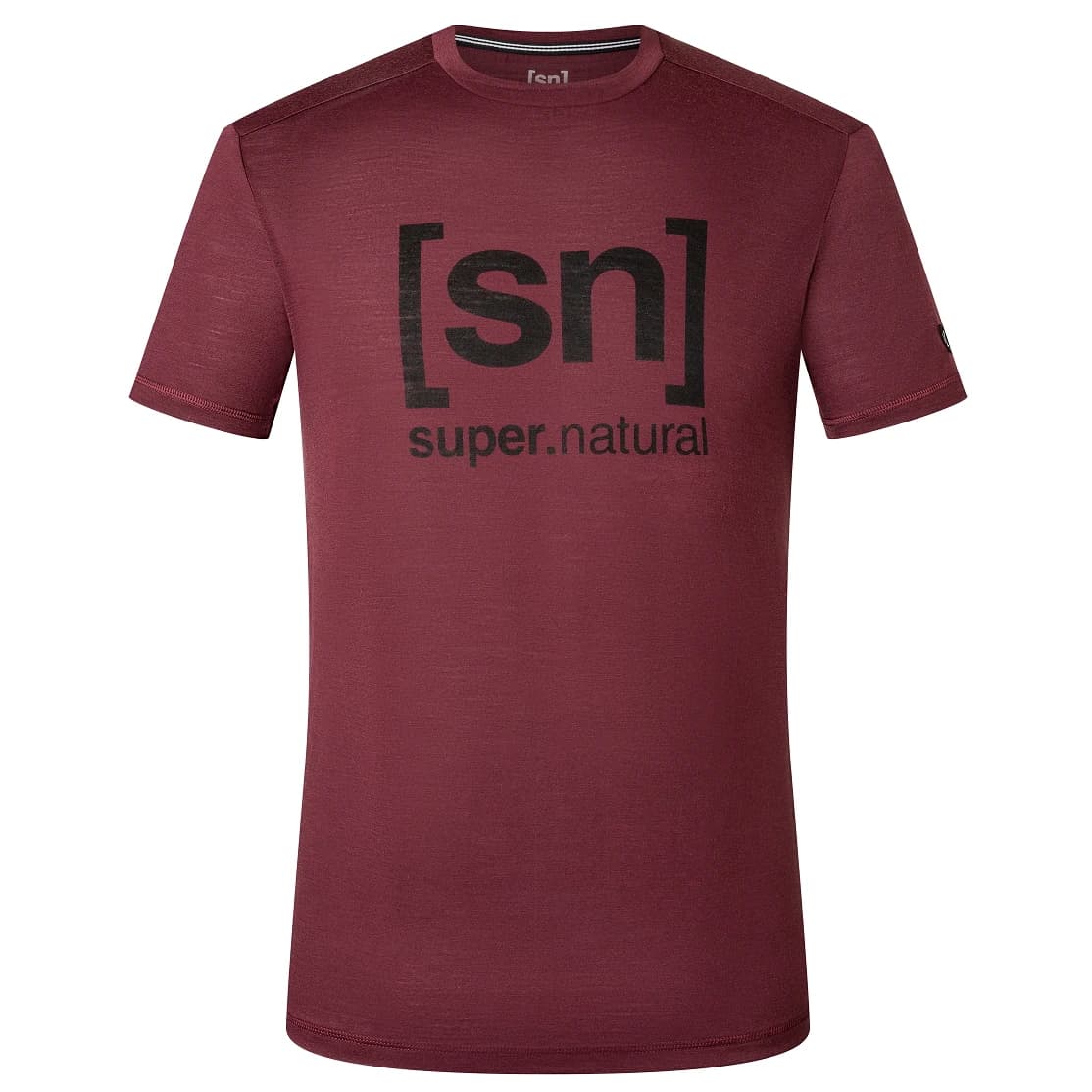 Мериносова блуза super.natural Logo Tee T-shirt - Wine Tasting / Jet Black