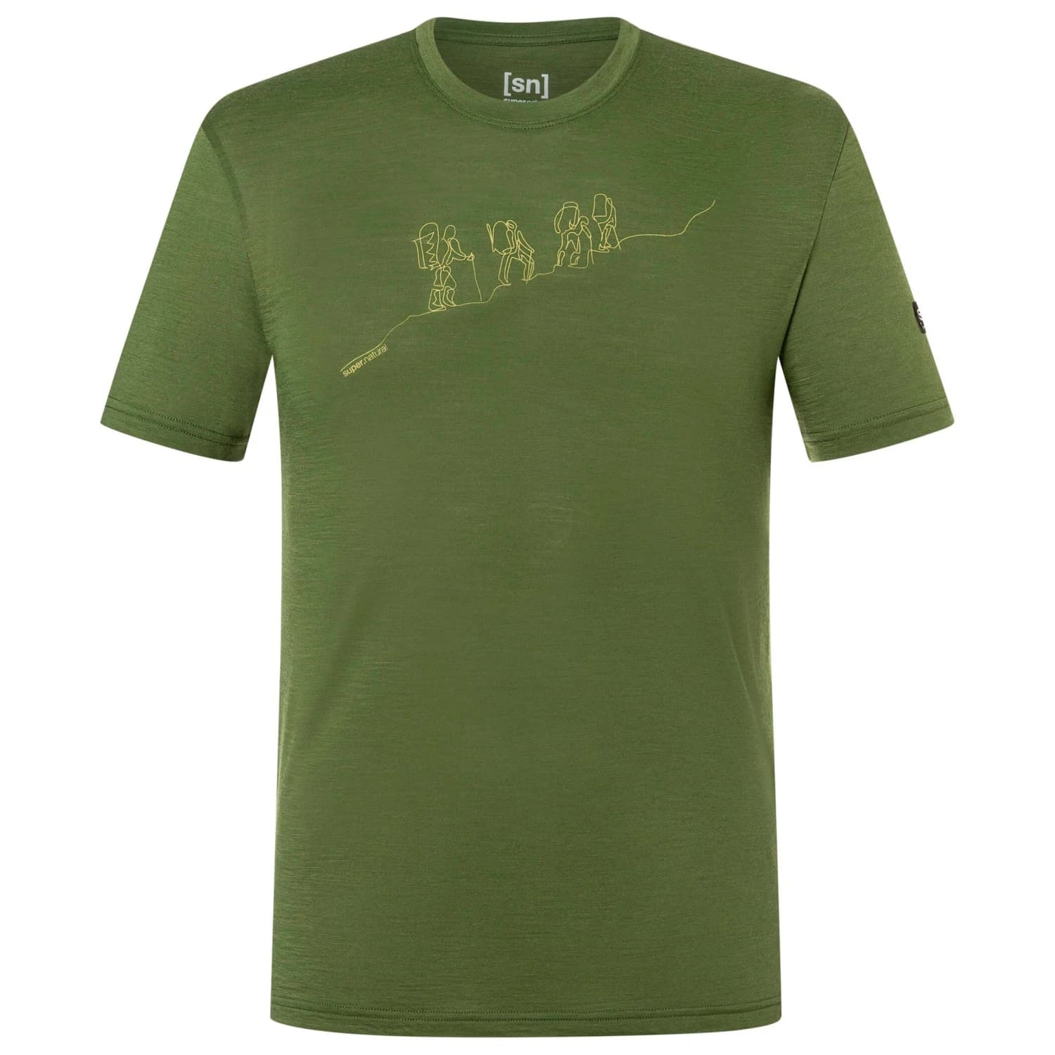 Мъжка мериносова блуза Super.natural Hiking Tee Merino shirt - Chive / Dried Tobacco