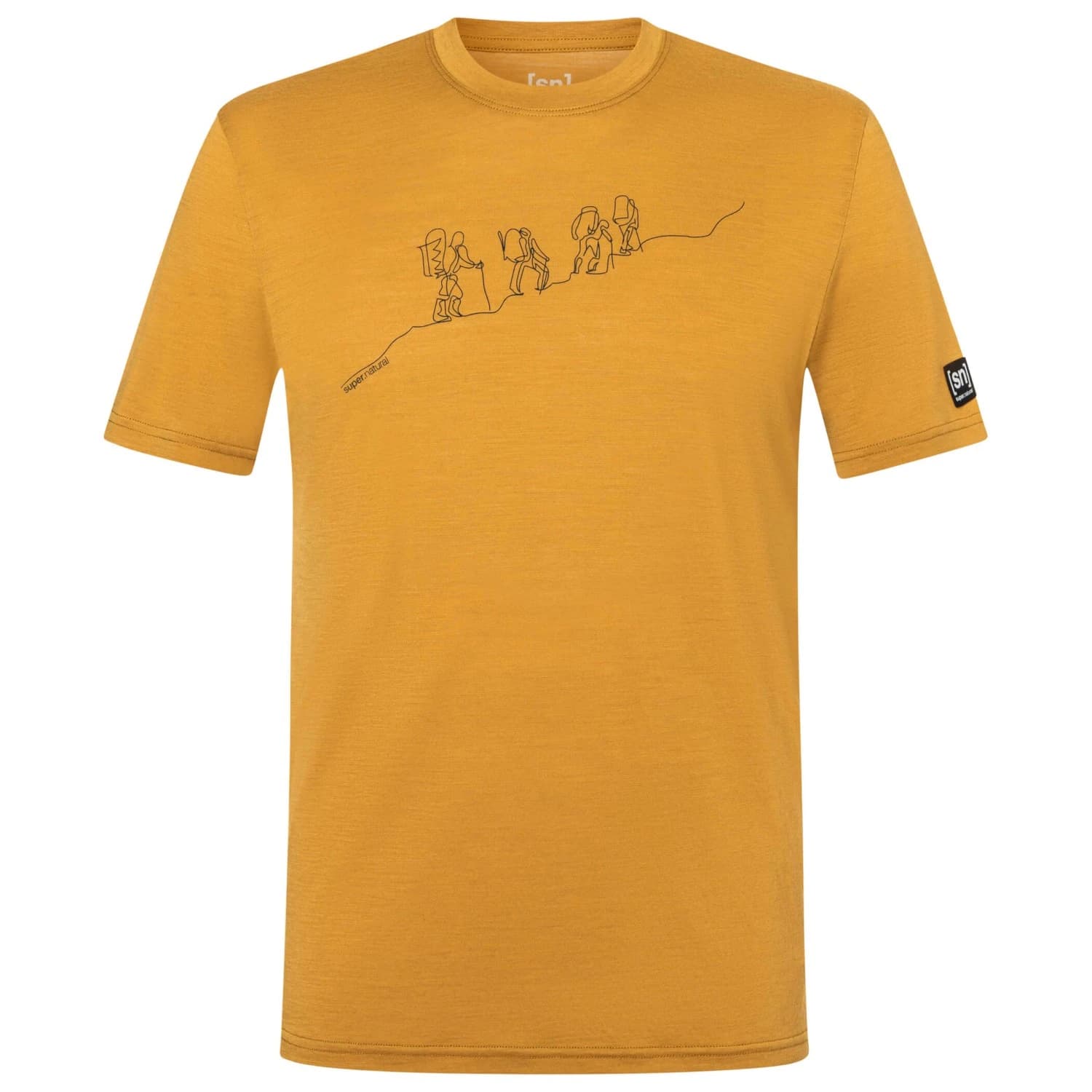 Мъжка мериносова блуза super.natural Hiking Tee Merino shirt - Dried Tobacco / Blueberry