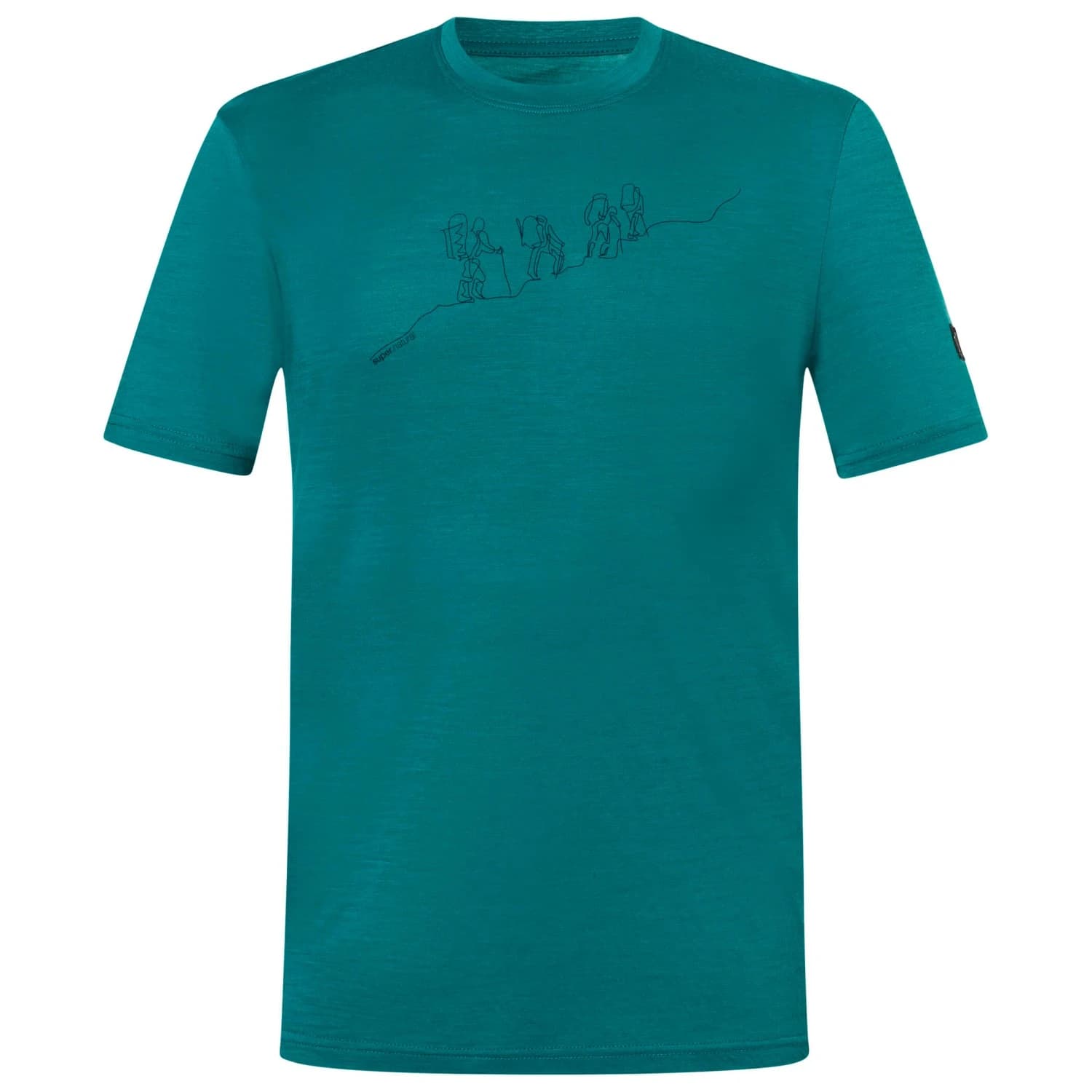 Мъжка мериносова блуза super.natural Hiking Tee Merino shirt - Pacific / Blueberry
