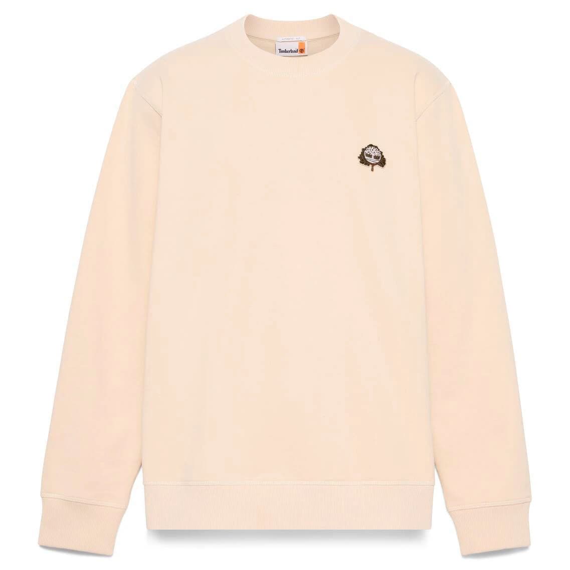 Мъжки пуловер Timberland Tree Logo Patch Crewneck Jumper - Angora