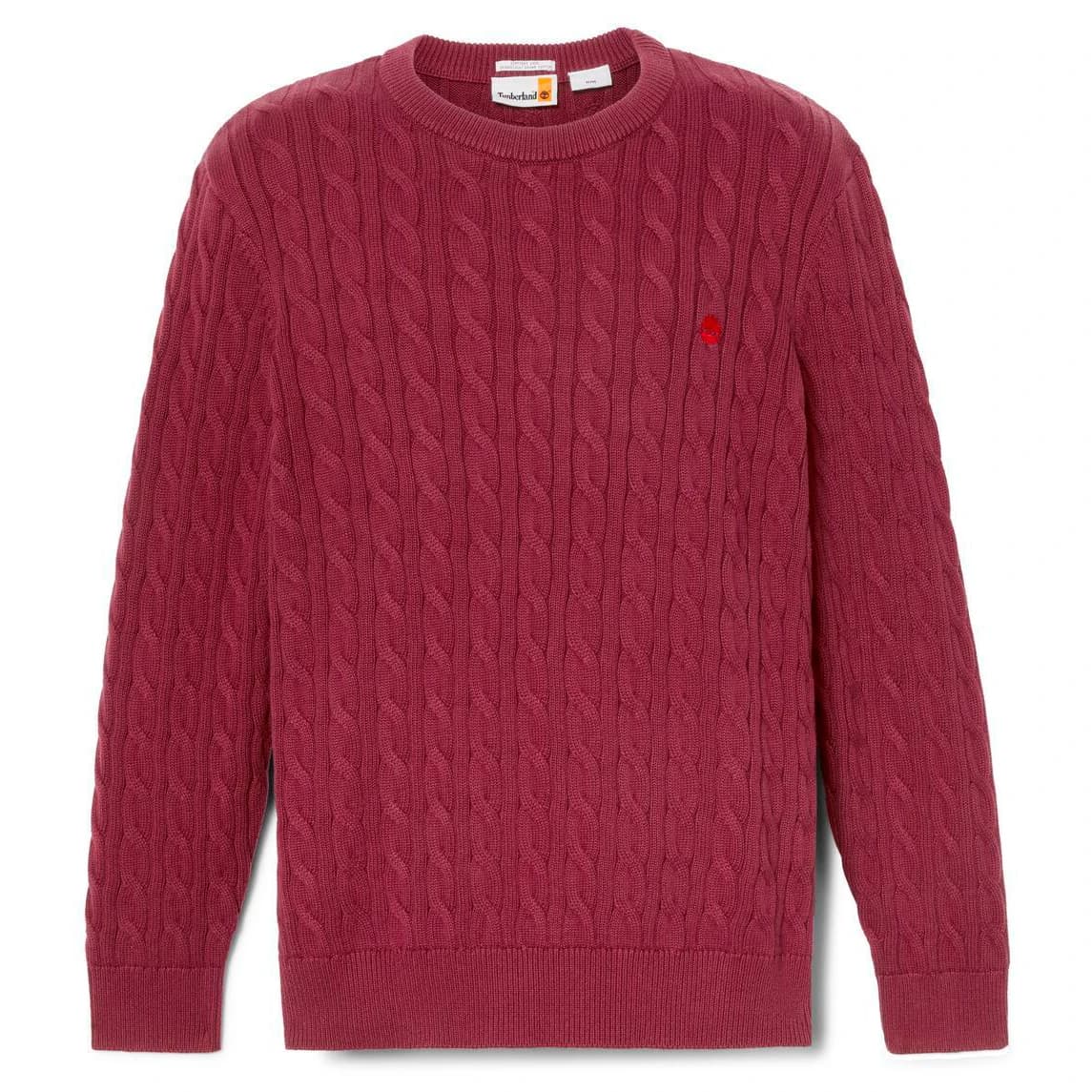 Мъжки пуловер Timberland Williams River Cable Crewneck Sweater Jumper - Burgundy