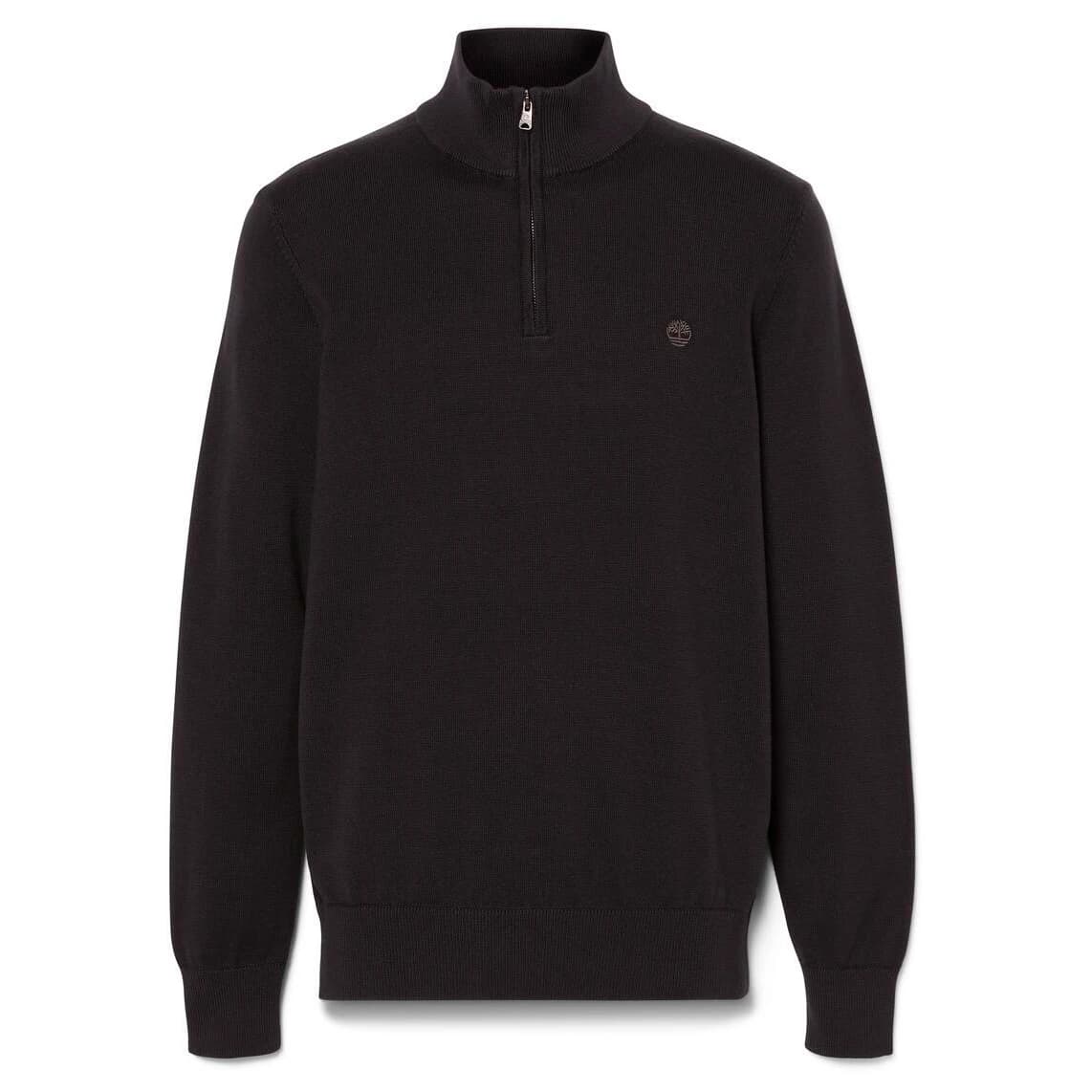 Мъжки пуловер Timberland Williams River Cotton YD 1/4 Zip Sweater Jumper - Black / Pavement