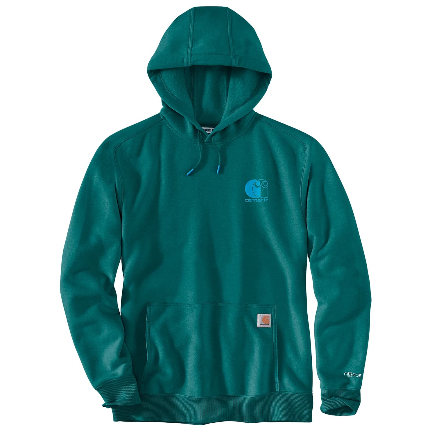 Мъжки суичър Carhartt Signature Logo Sweatshirt Hoodie - Transformative Teal Heather