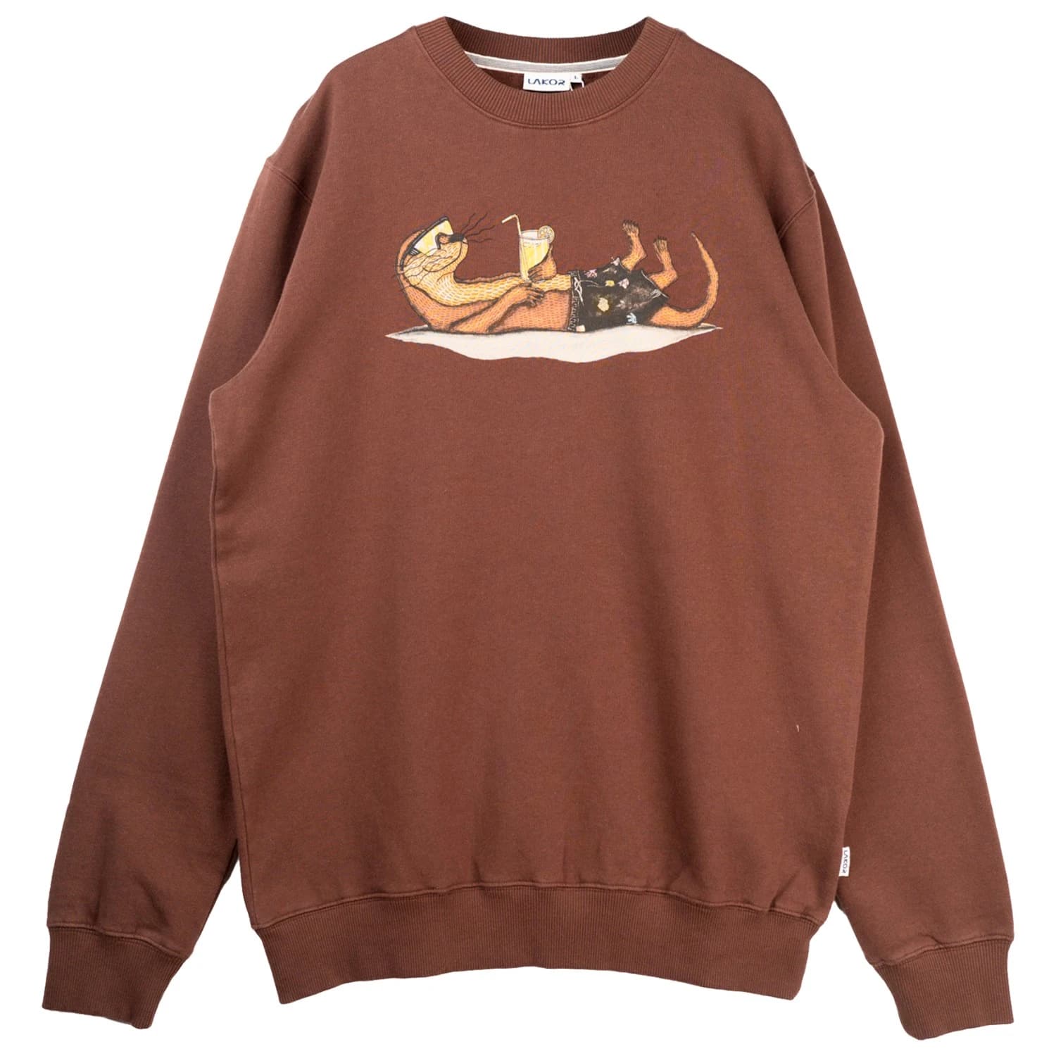 Мъжки пуловер LAKOR An Otter Vacation Crewneck Jumper - Chicory Coffee