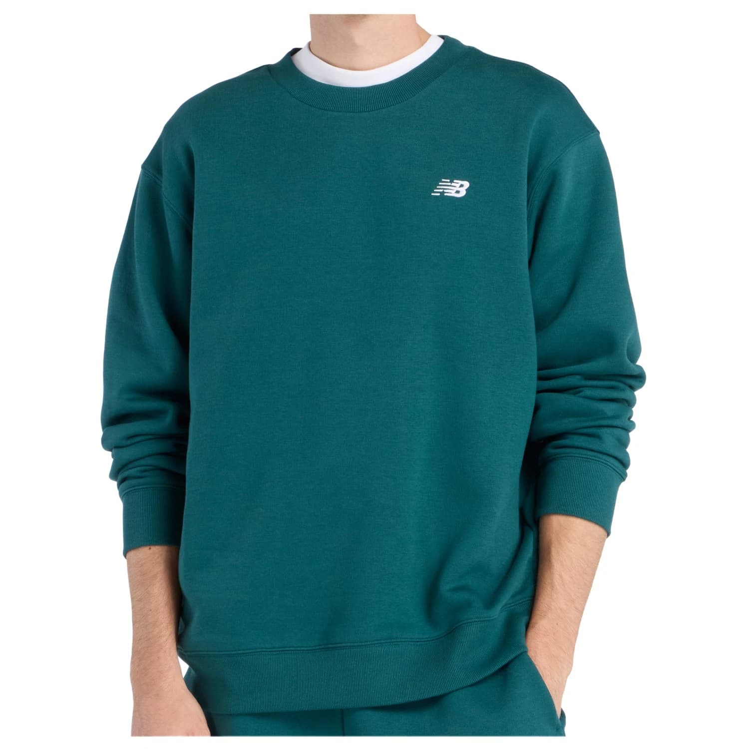 Пуловер New balance Sport Essentials Fleece Crew Jumper - Medusa Green