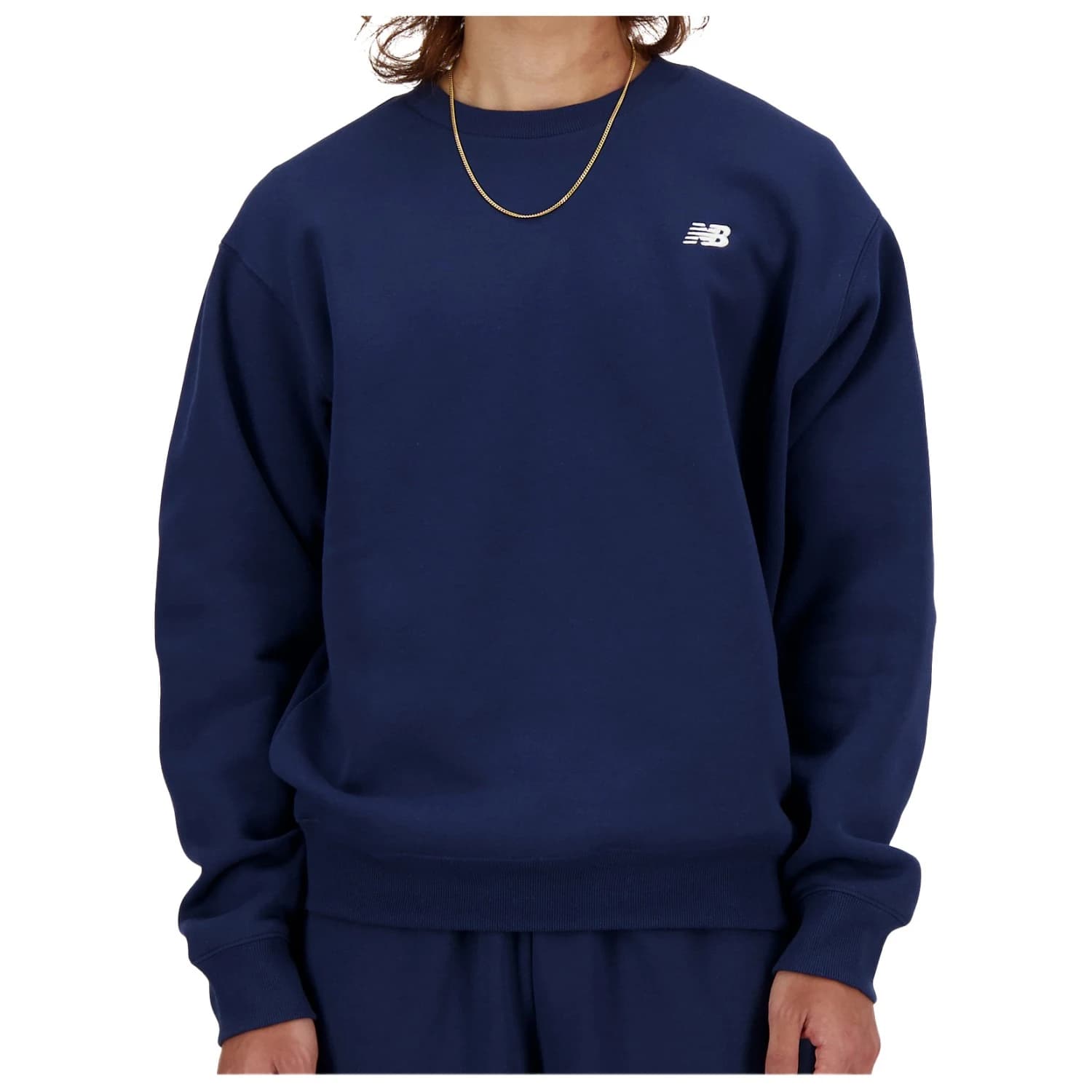 Мъжки пуловер New Balance Sport Essentials Fleece Crew Jumper - Nb Navy