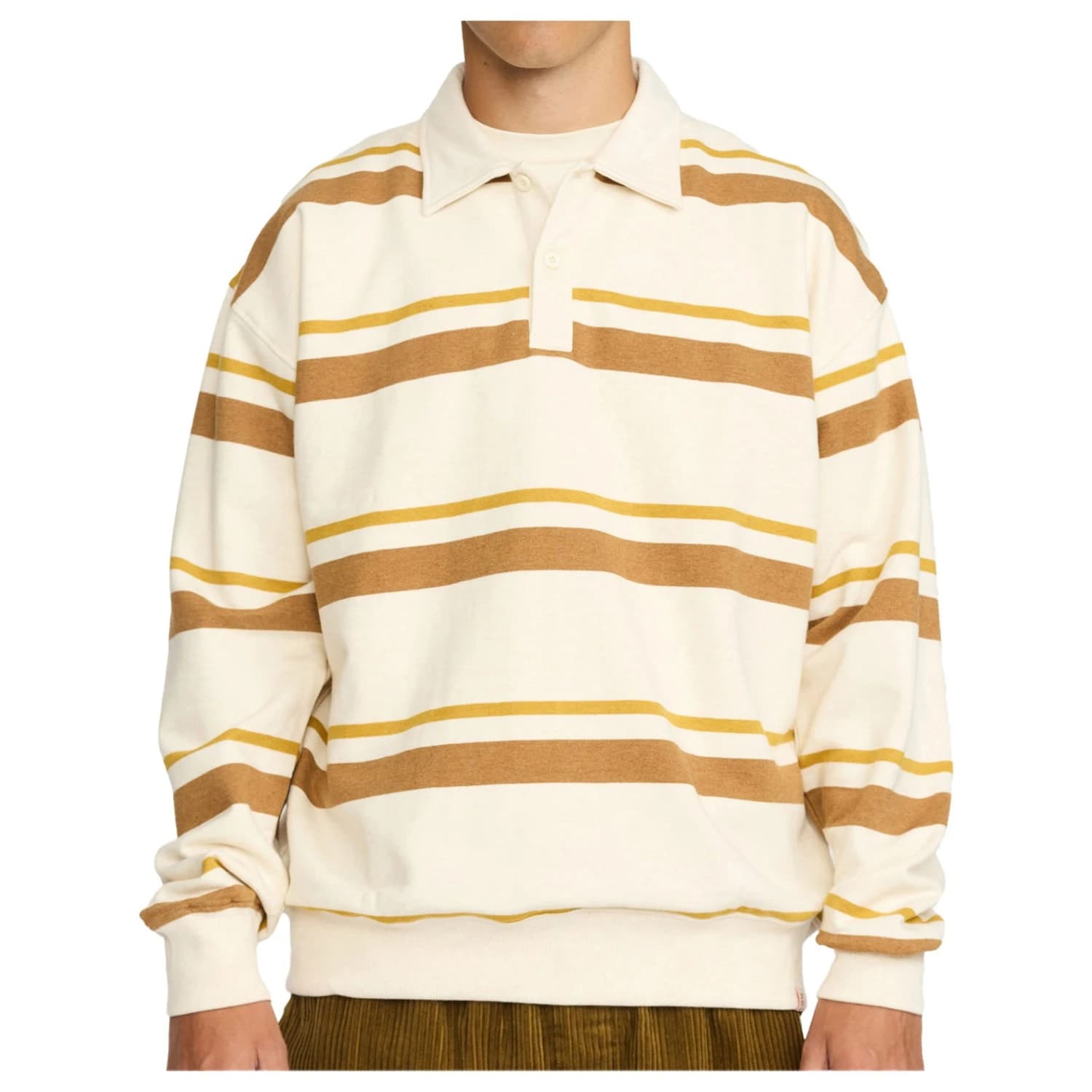 Мъжки пуловер Revolution Loose Polo Sweatshirt Jumper - Brown