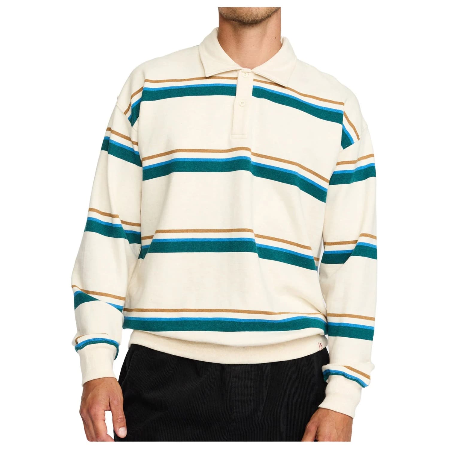 Мъжки пуловер Revolution Loose Polo Sweatshirt Jumper - Petrol