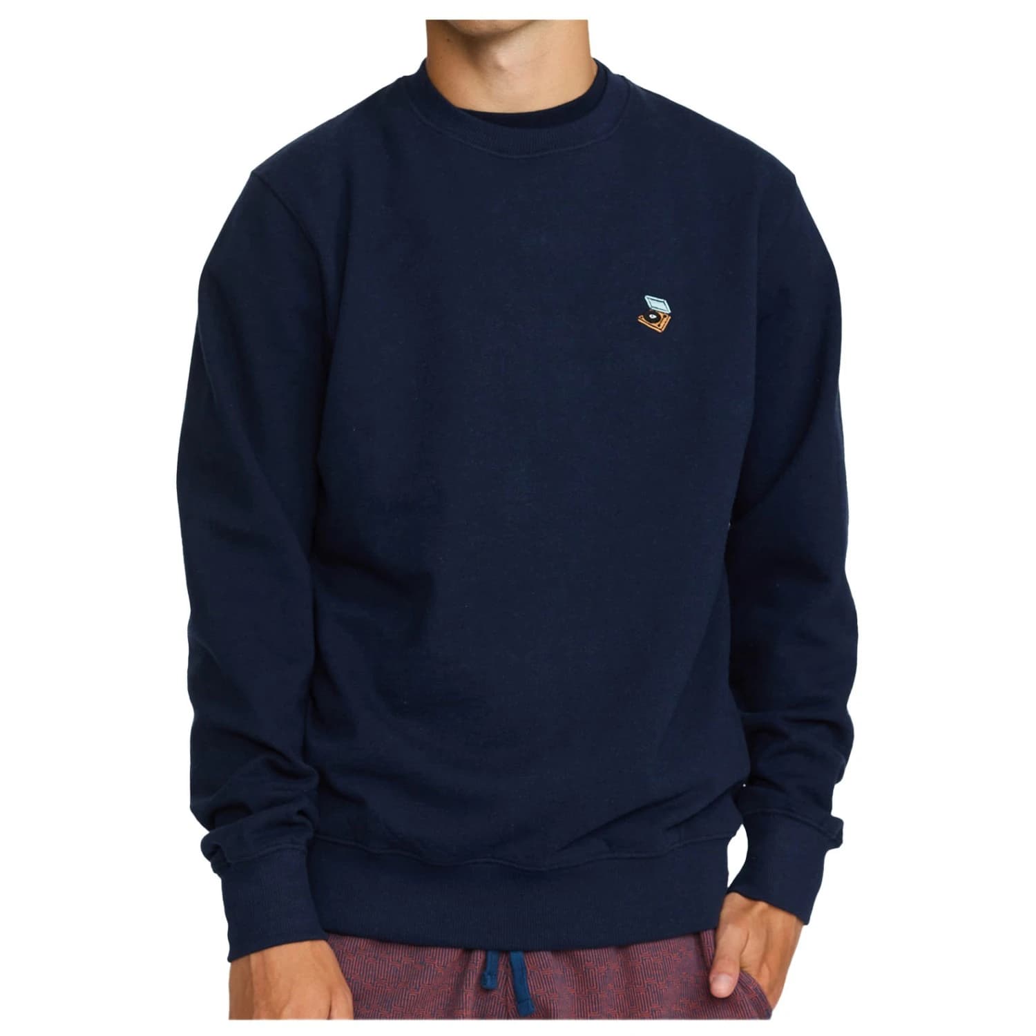 Мъжки пуловер Revolution Regular Crewneck Jumper - Navy / Melange