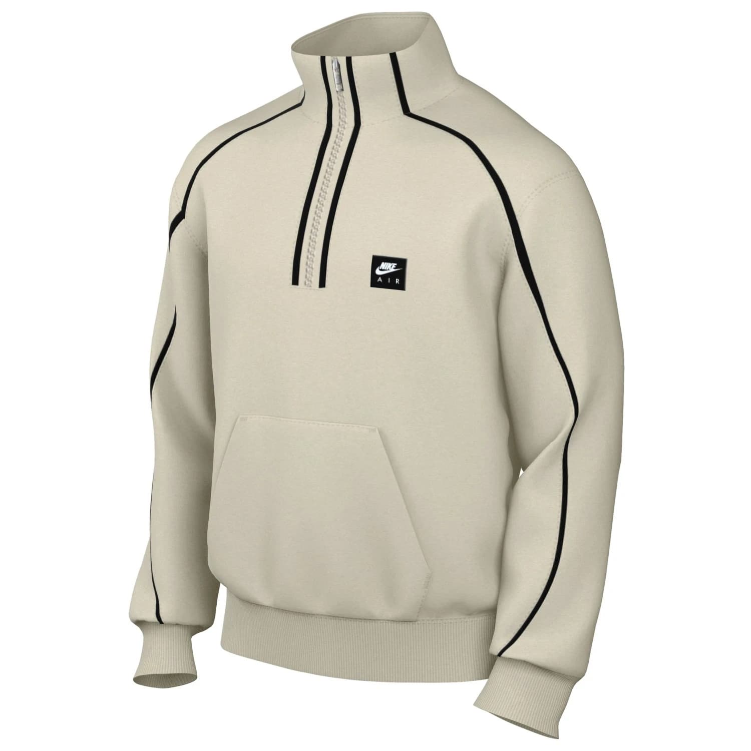 Мъжки пуловер Nike Air BB Fleece Quarter Zip Jumper - Light Bone / Black