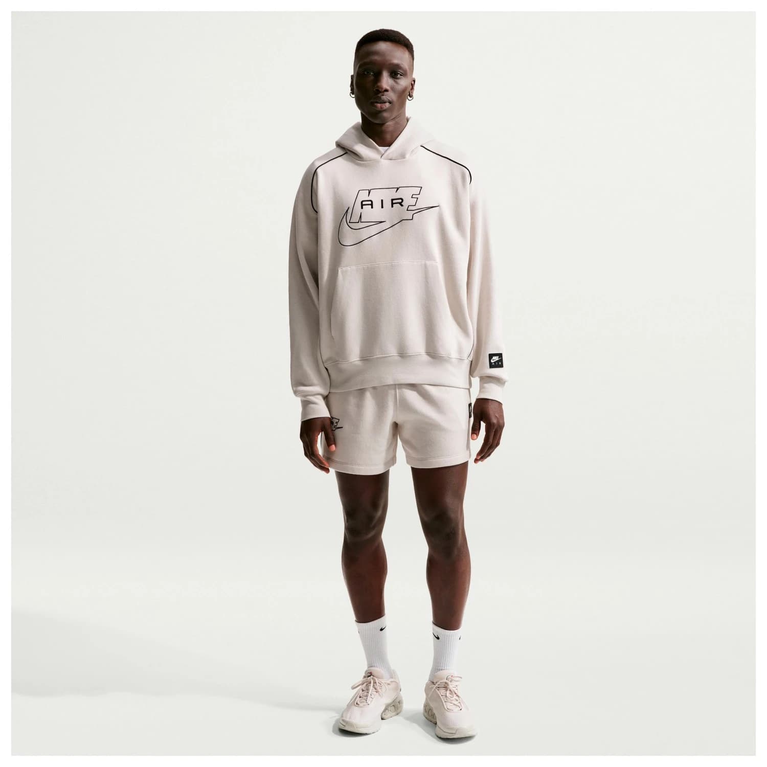 Мъжки суичър Nike Air Pullover Hoody Hoodie - Light Bone / Black