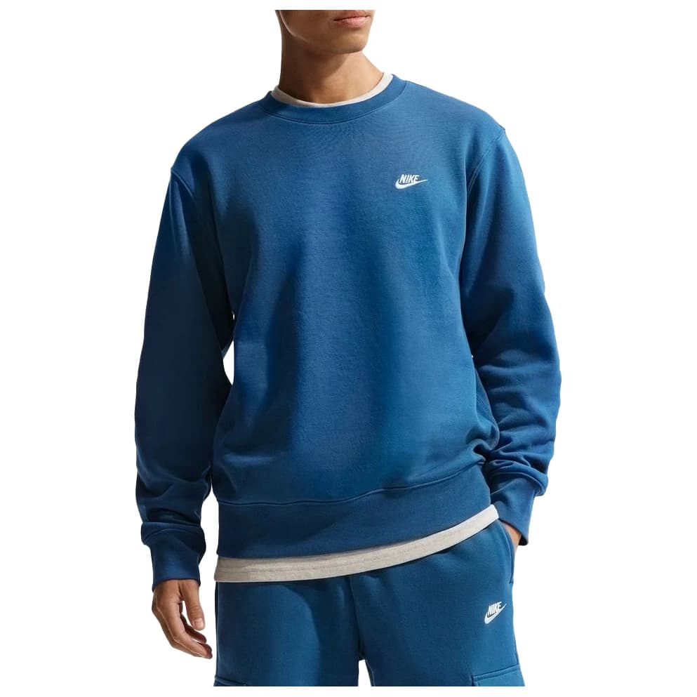 Мъжки пуловер Nike Club BB Crew Jumper - Court Blue / Light Khaki