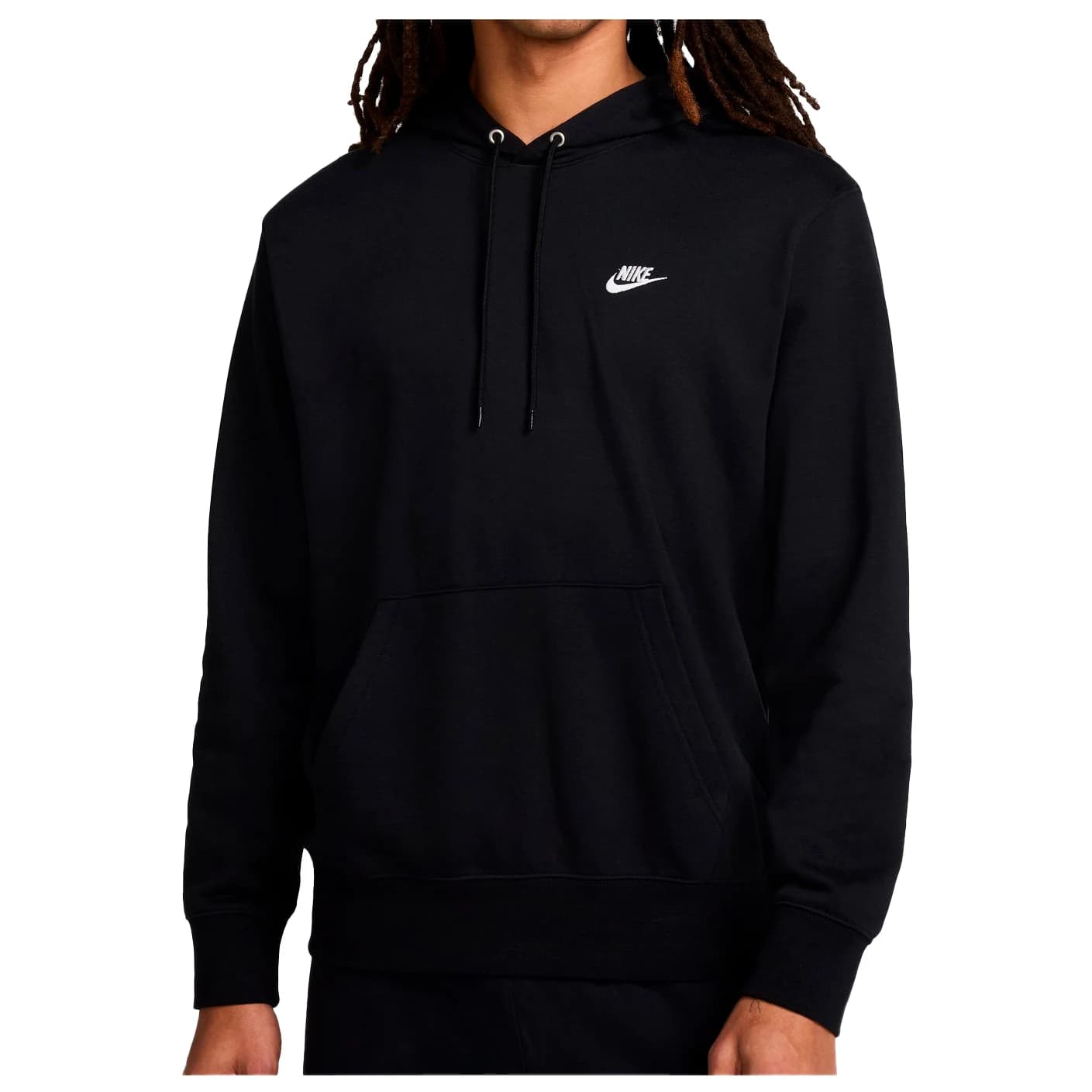 Мъжки суичър Nike Club French Terry Pullover Hoodie - Black / Black / White