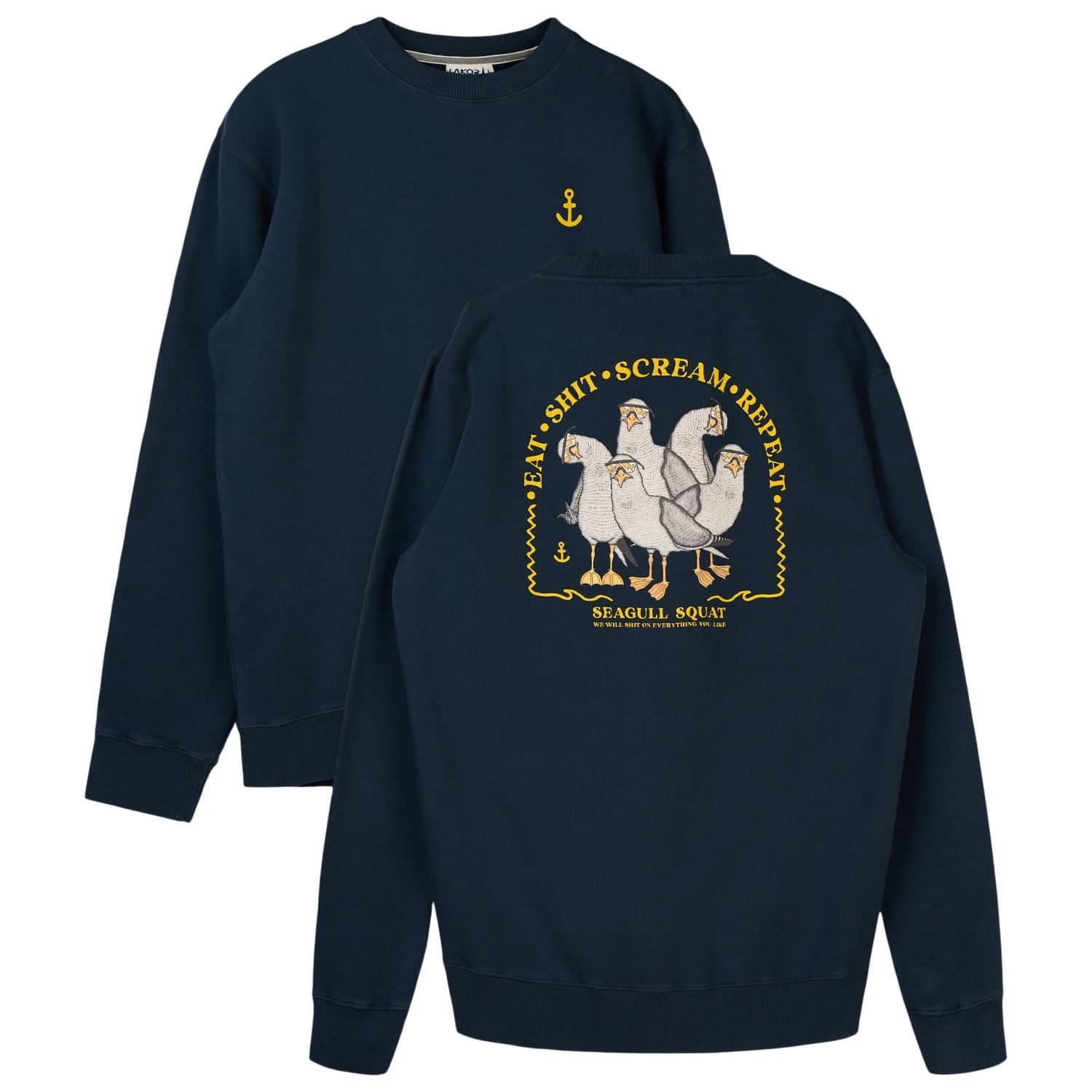 Пуловер LAKOR Seagull Squad Back Crewneck Jumper - Blueberry