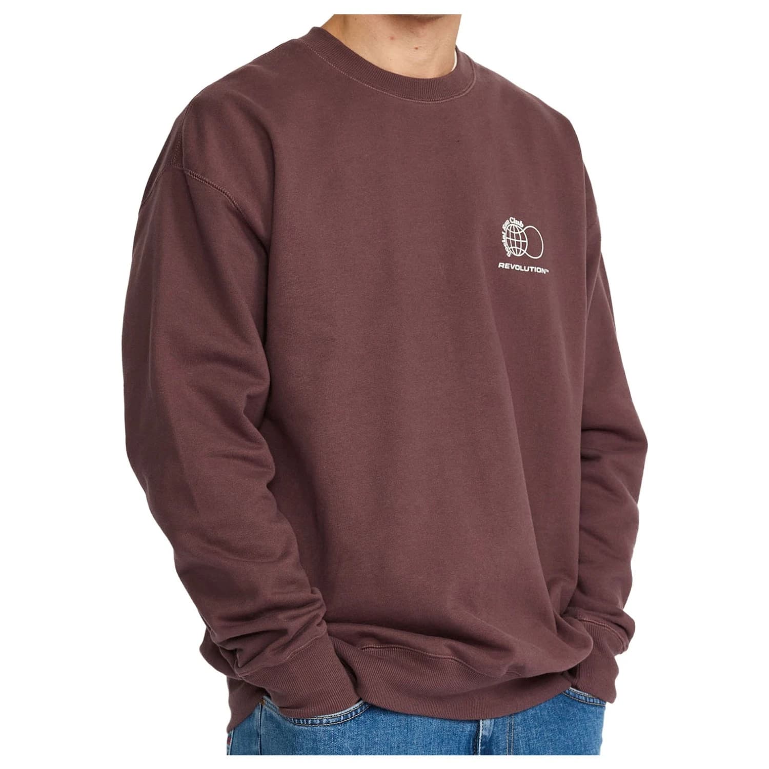 Мъжки пуловер Revolution Printed Crewneck Jumper - Dustpurple