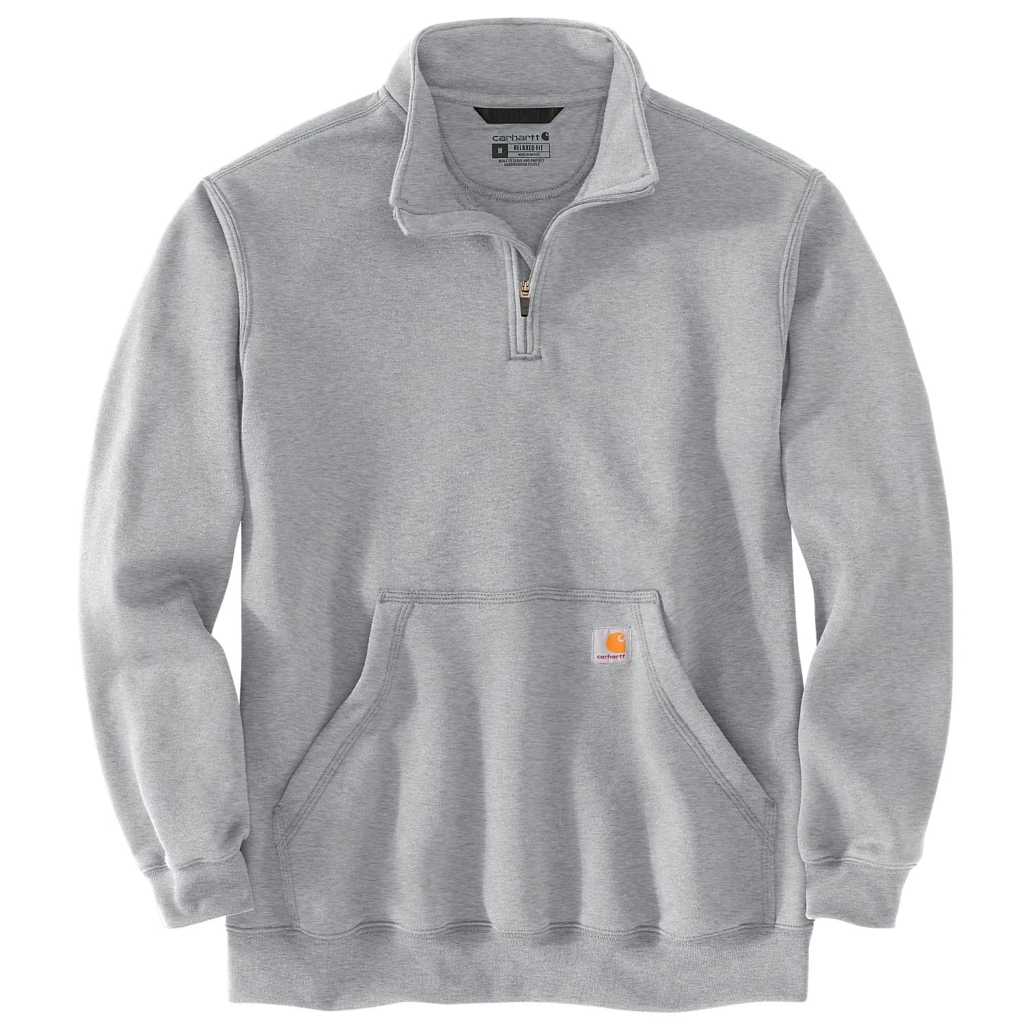 Мъжки пуловер Carhartt Marquette 1/4-Zip Mock-Neck Sweatshirt Jumper - Heather Gray