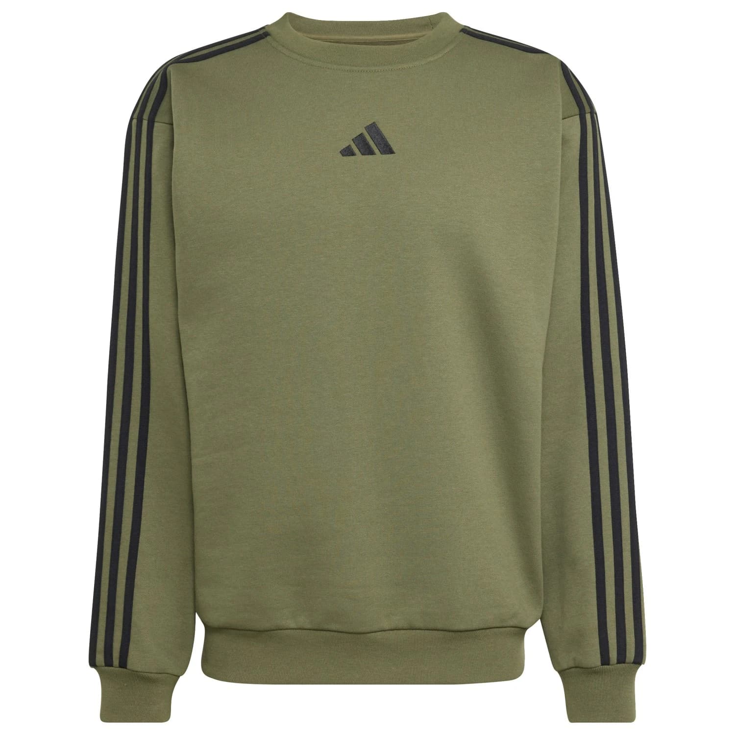 Мъжки пуловер adidas Essentials 3-Stripes Fleece Sweatshirt Jumper - Olive Four / Black