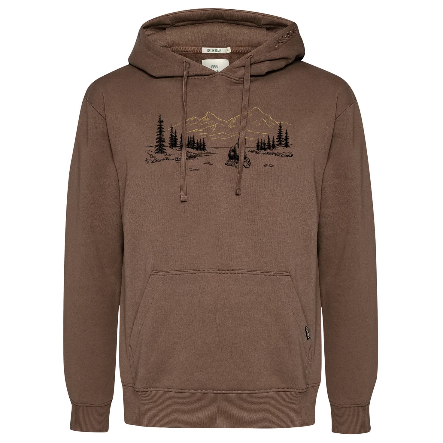 Мъжки суичър GreenBomb Bear River Joy Hoodie - Earth Wood
