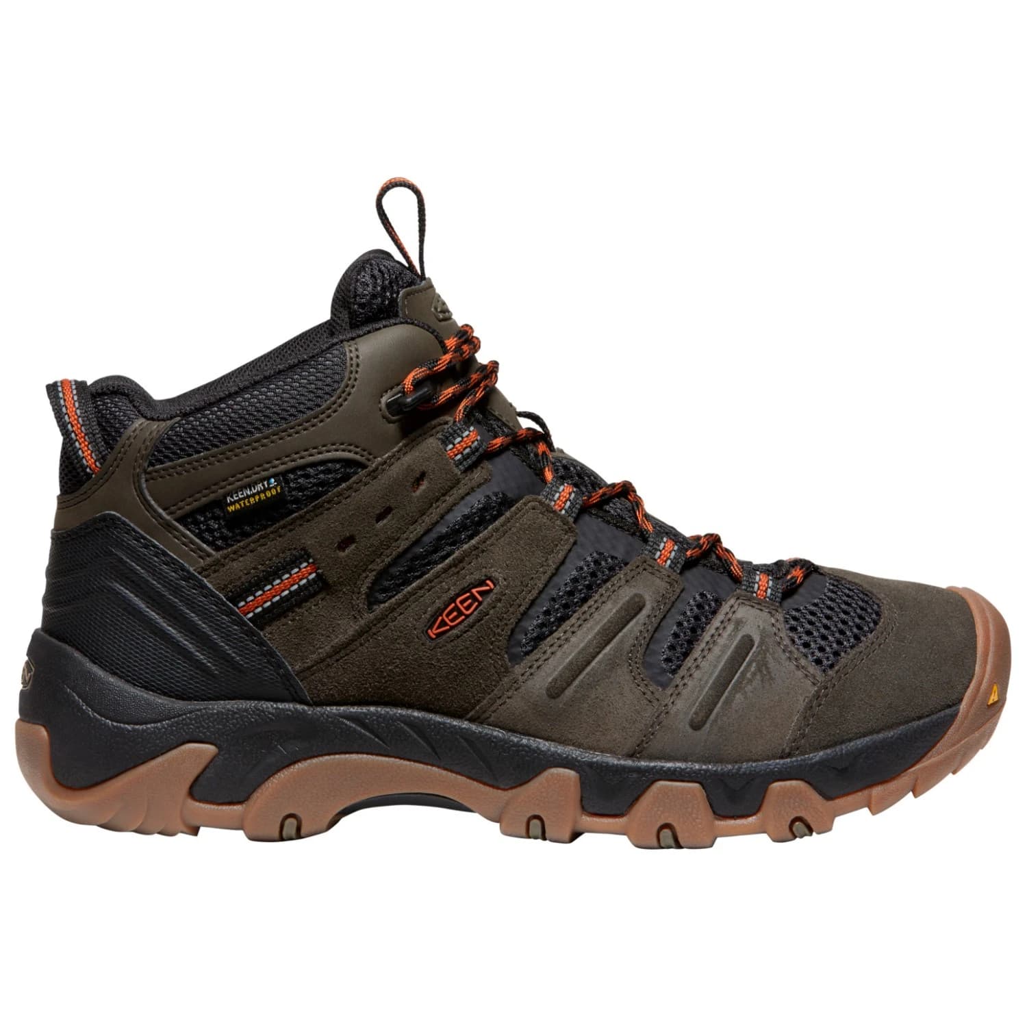 Мъжки туристически обувки Keen Headout Mid WP Walking boots - Black Olive / Fossil Orange