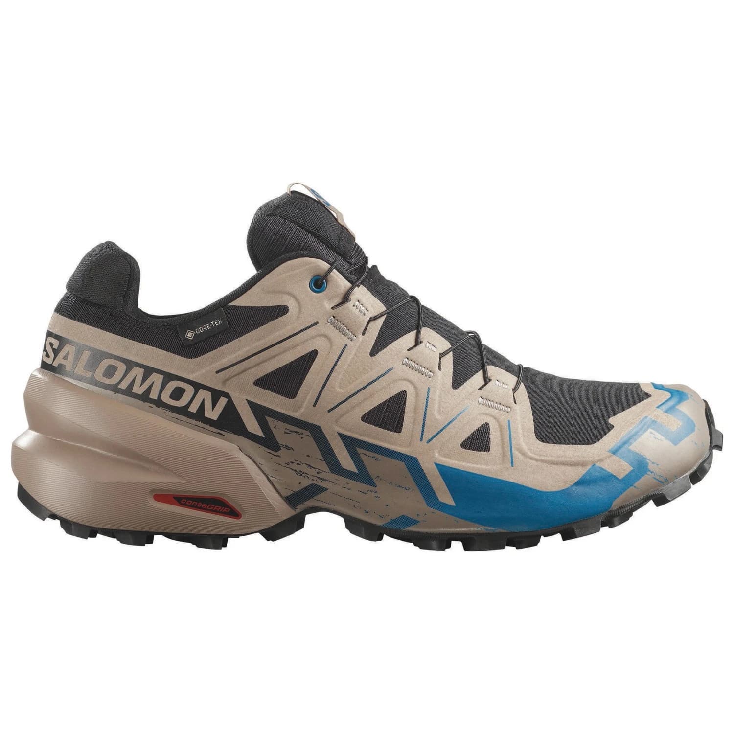 Маратонки Salomon Speedcross 6 Gore-Tex Trail running shoes - Black / Desert Tan / Mykonos Blue