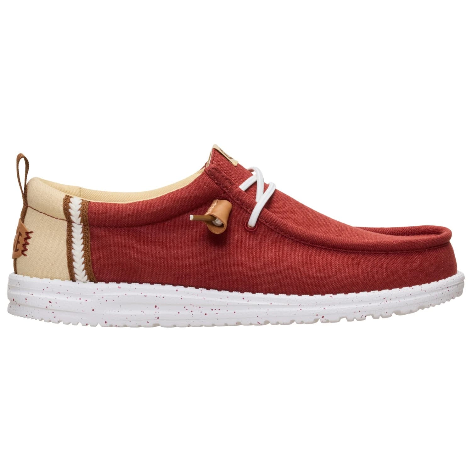Мъжки маратонки HeyDude Wally Summer Linen Sneakers - Burnt Red / Multi
