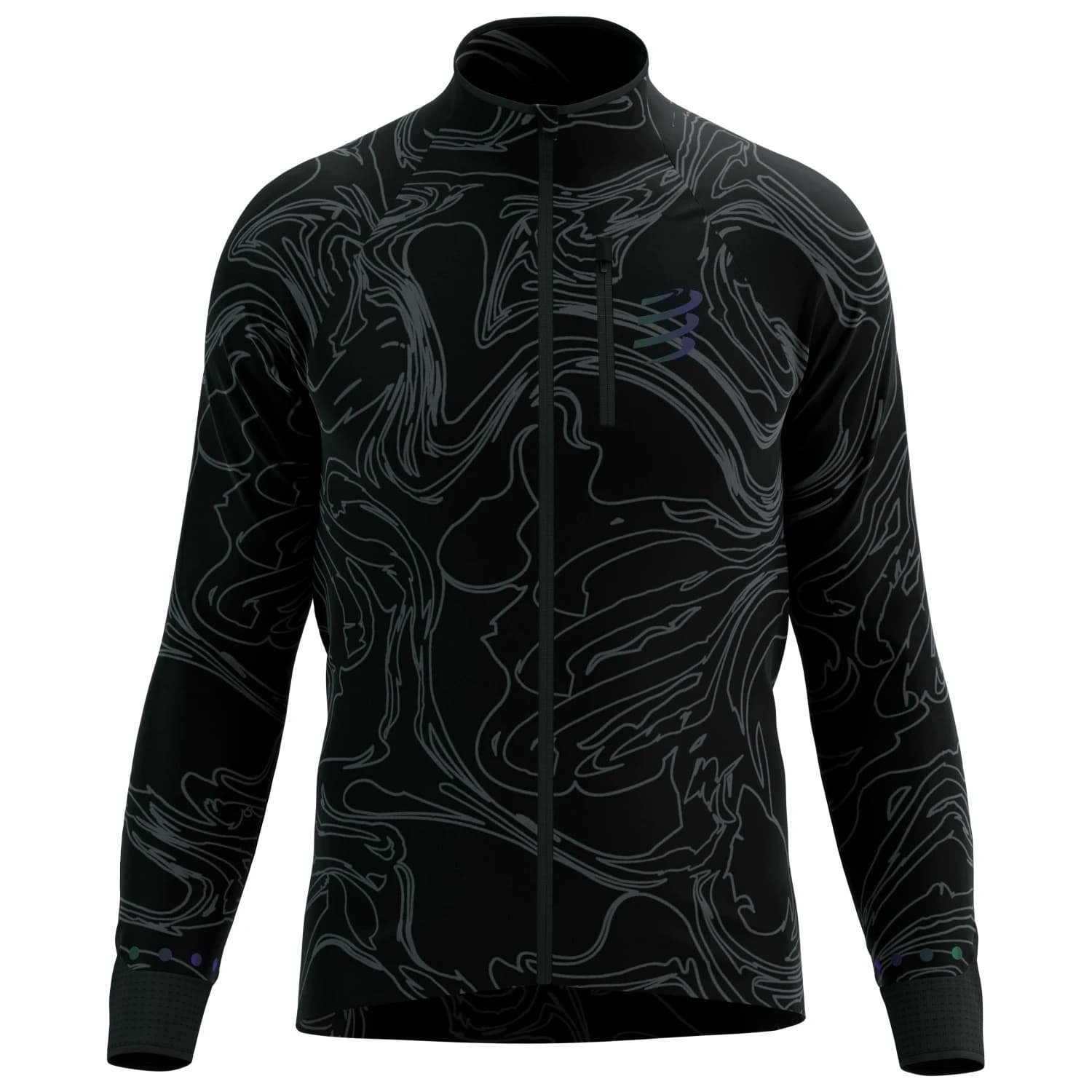 Мъжко яке за бягане Compressport Hurricane Windproof Jacket Aurora Running jacket - Black / Aurora Camo Print
