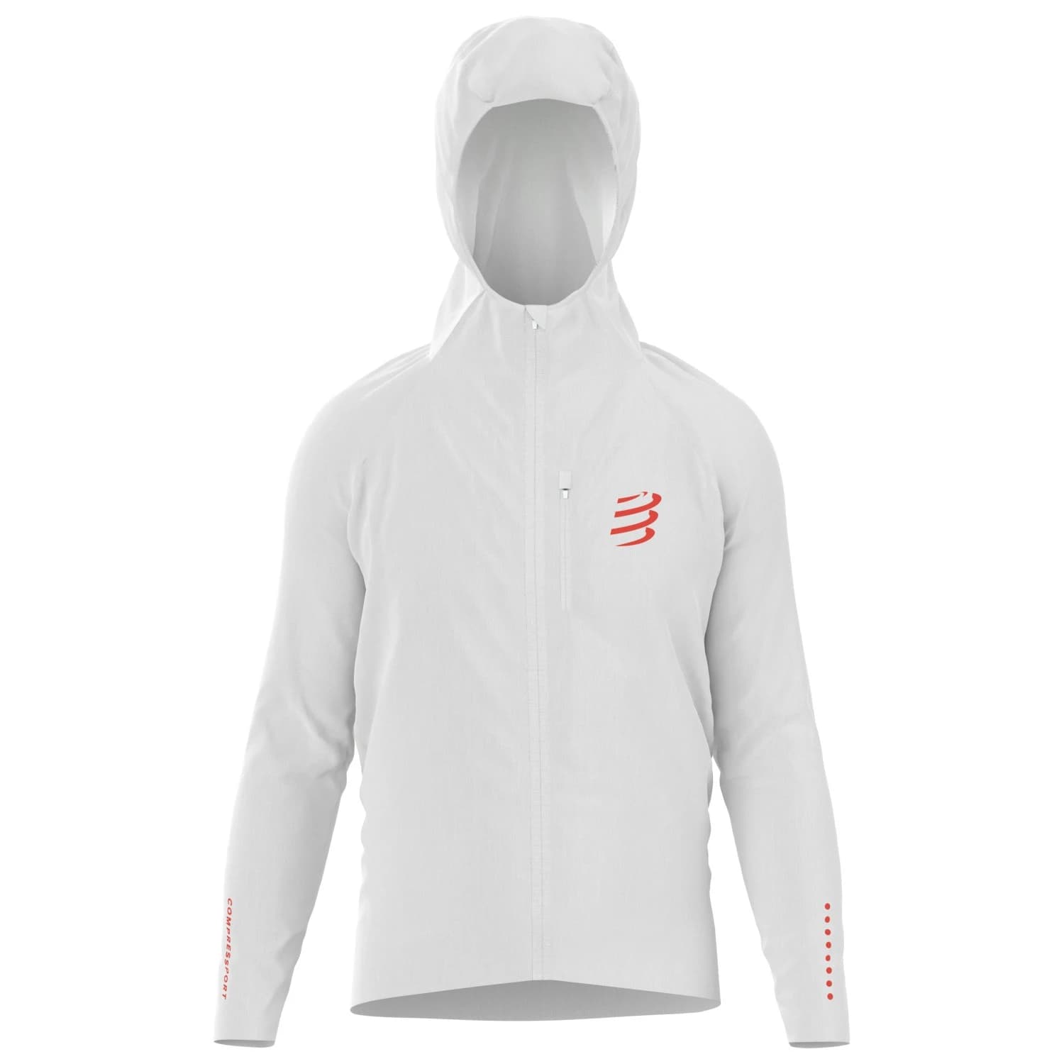 Яке за бягане Compressport Thunderstorm Waterproof Jacket Running jacket - Blanc De Blanc / Core Red